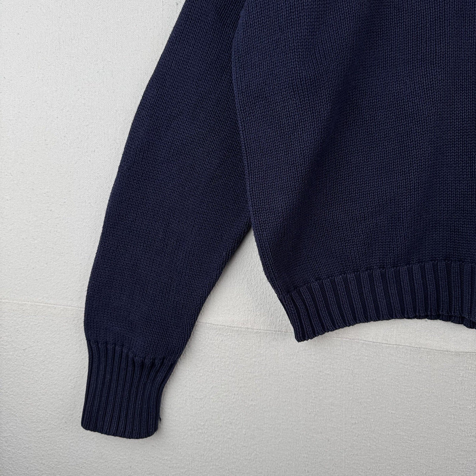 90's Vintage Polo Ralph Lauren Sweater Men's XL Navy Blue Knit Crewneck Red Pony