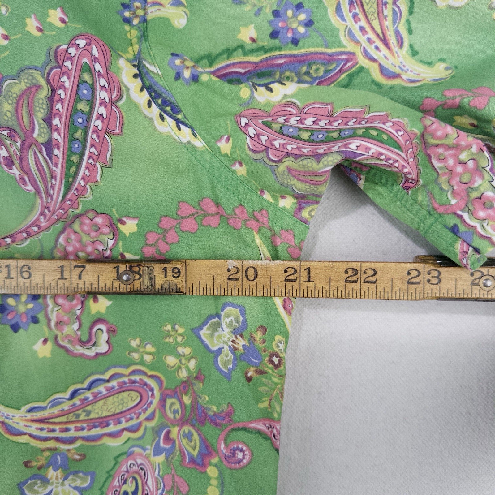 90’s Vtg Polo Ralph Lauren Shirt Men’s M Green Paisley AOP Short Sleeve