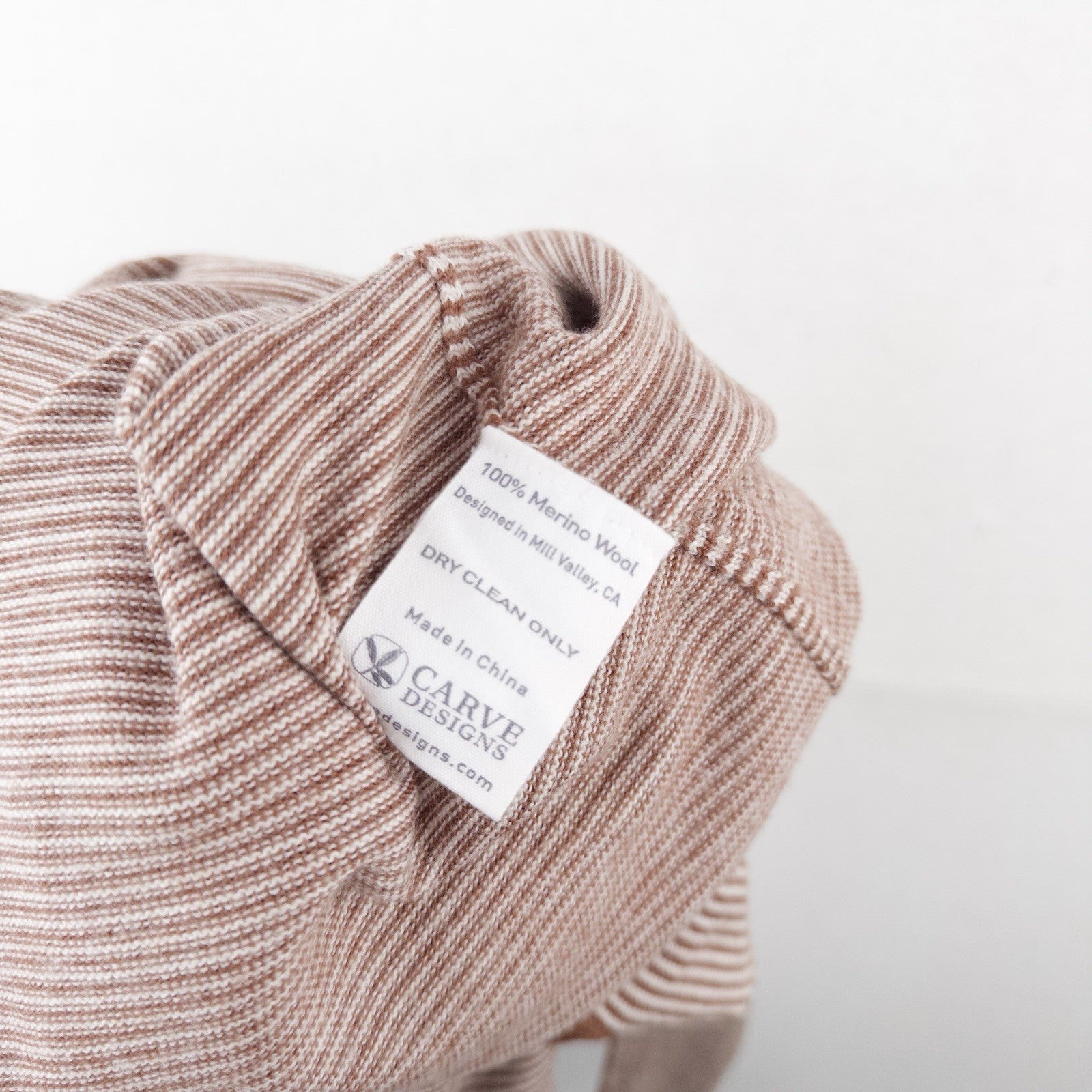 Merino Wool Striped Sweater Henley Women’s Large Carve Designs