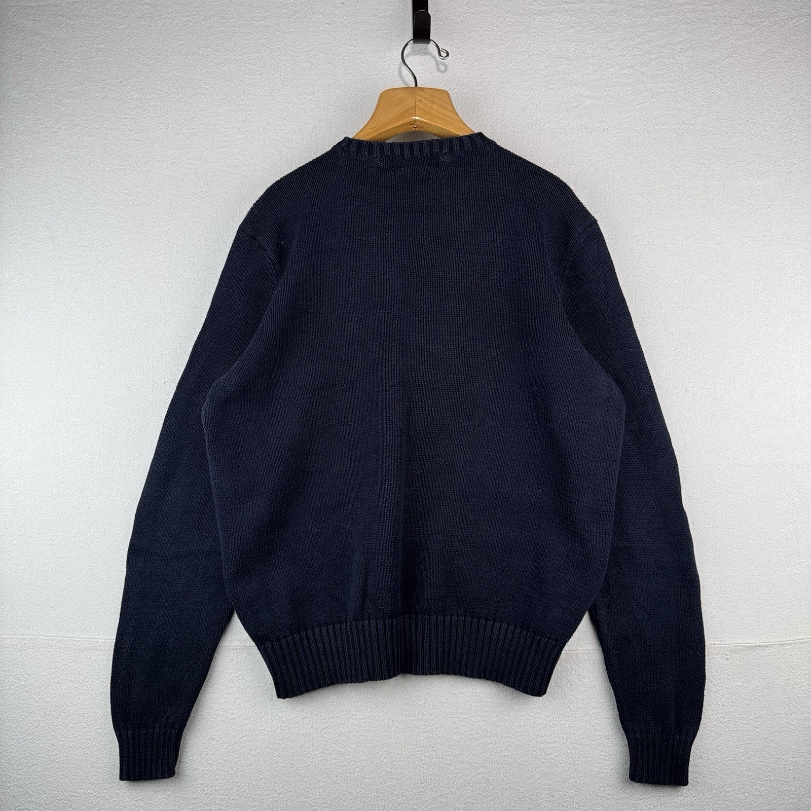 90's Vintage Polo Ralph Lauren Sweater Men's XL Navy Blue Crewneck Pima Cotton