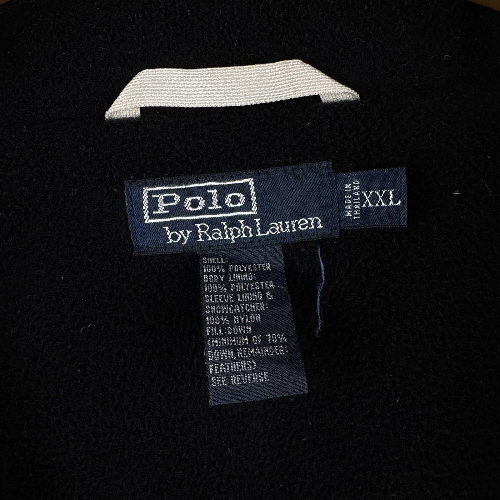 90’s Vtg Polo Ralph Lauren Mens 2XL Down Puffer Cream Ski Jacket Stowaway Hood