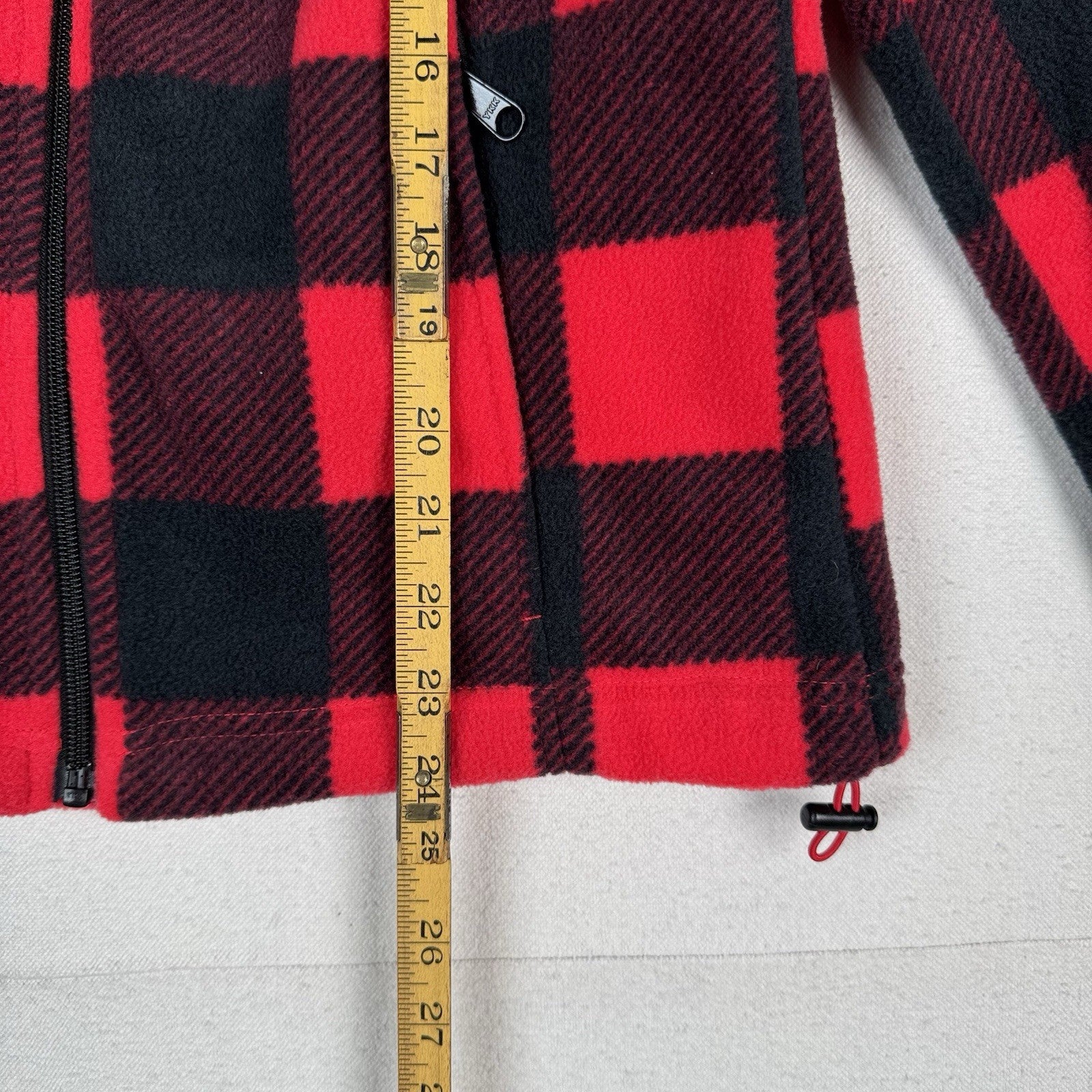 Columbia Women’s Small Buffalo Plaid Fleece Jacket Red Black Full Zip NWT