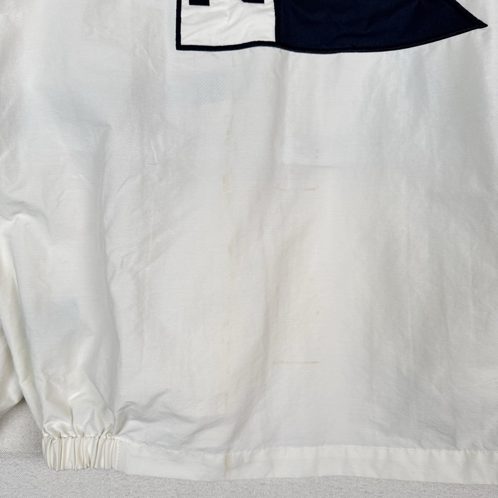 Vtg 90’s Nautica Men’s Large Sailing Windbreaker Jacket White Blue Full Zip Flag