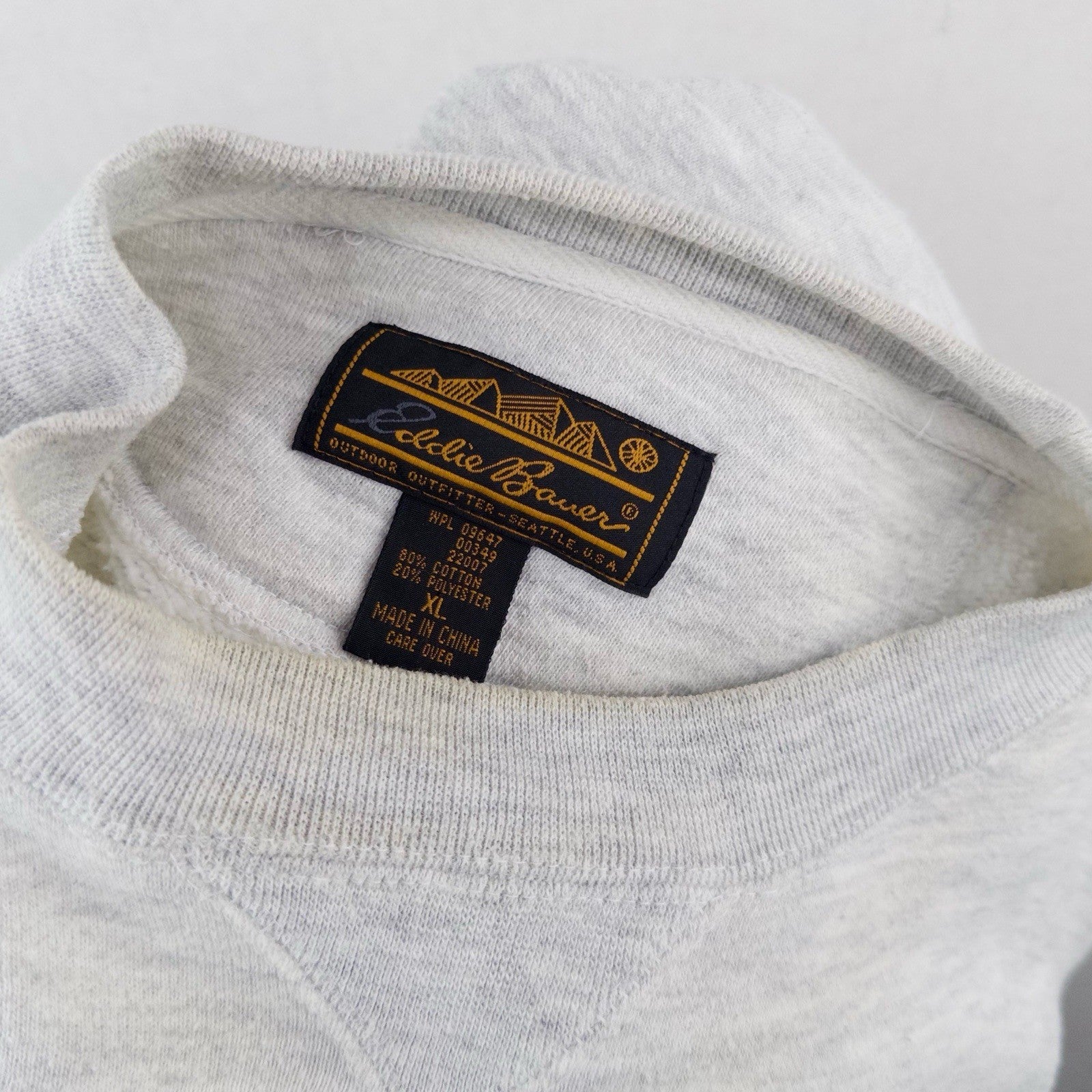 90’s Vtg Eddie Bauer Gray Sweatshirt Mens XL Goose Big Logo Outdoors Crewneck