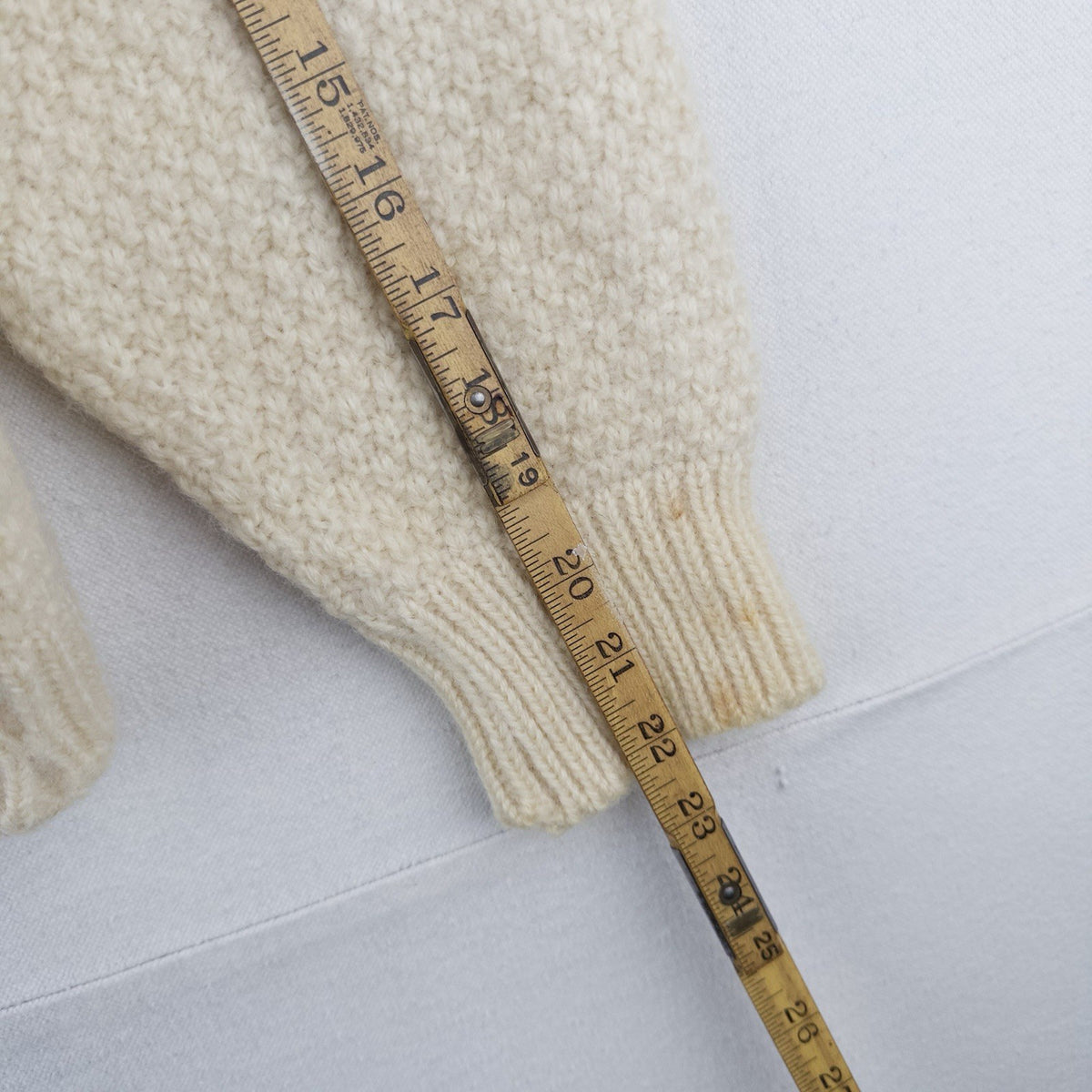 70’s Vtg St Michael Aran Chunky Knit Cardigan Fisherman Wool Cream L *Distressed
