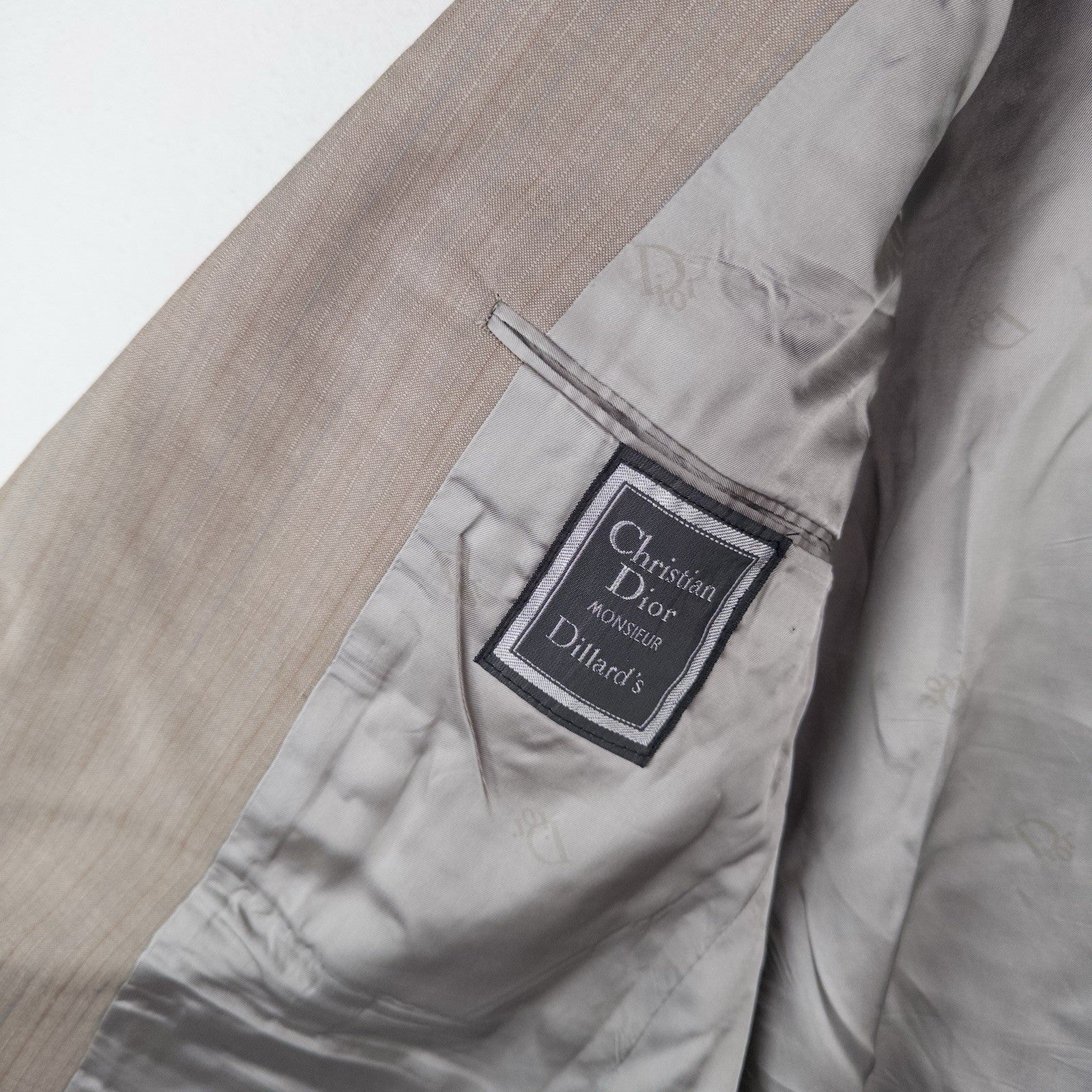 80’s Vtg Christian Dior Gray Tan Sport Coat Blazer 2 Button 38/40R Made USA