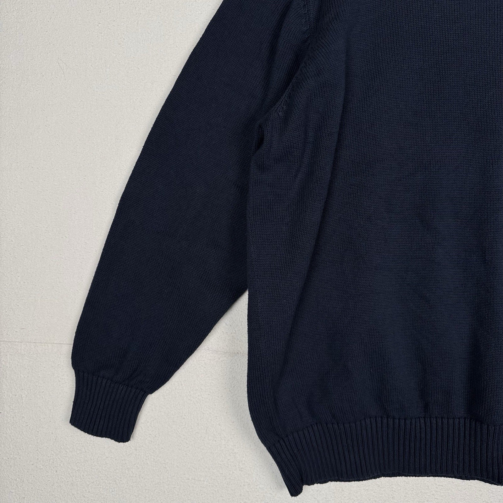 Lands' End Drifter Pullover Crewneck Sweater Navy Blue Cotton 3XLT 54-56 Tall