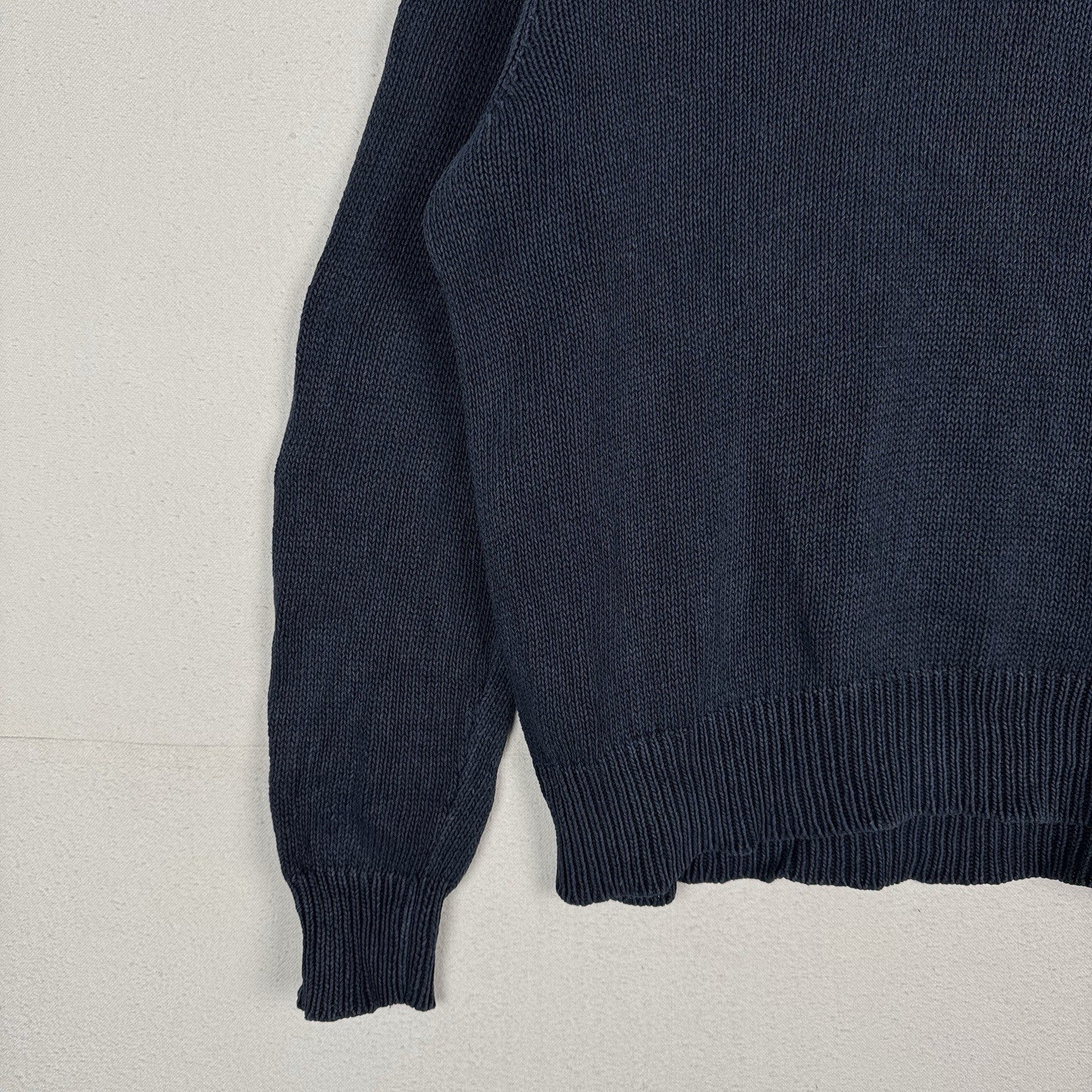 Vintage Polo Ralph Lauren Shawl Collar Sweater Men’s XL Blue Linen Cotton Blend