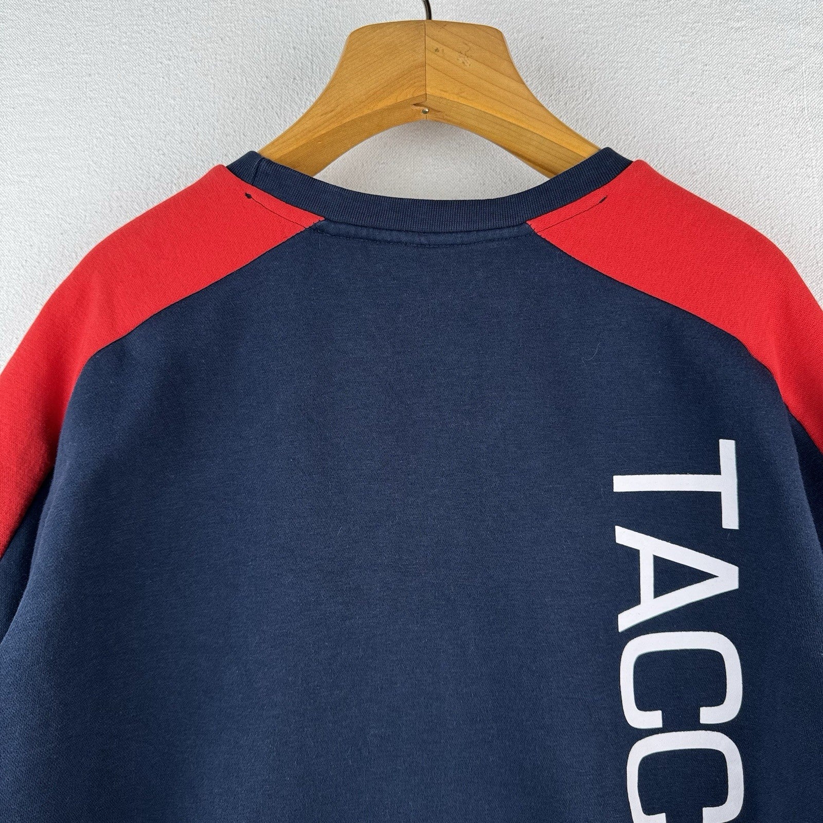 Sergio Tacchini Daniel Navy/White Men's Crew Sweatshirt Vertical Spell-out *Read