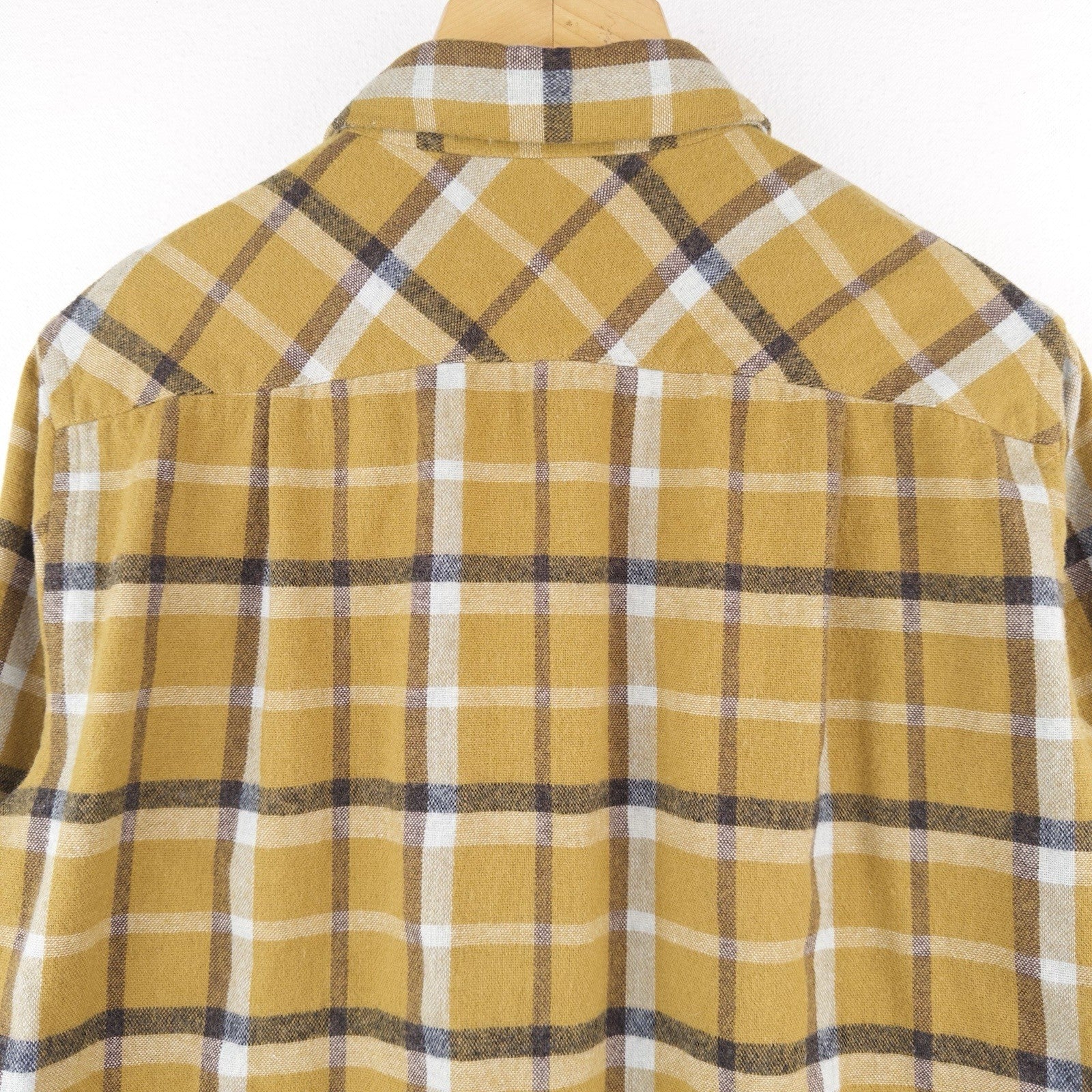 Patagonia Fjord Flannel Shirt Men's Medium Organic Cotton Yellow Plaid Button Up