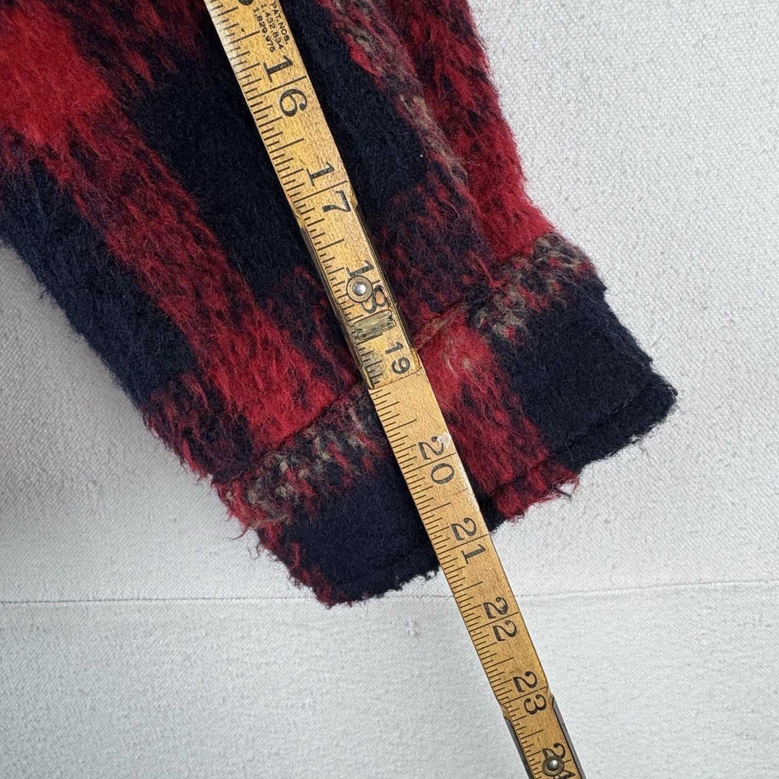 Levi’s Trucker Jacket Buffalo Plaid Zipper Button Wool Blend Red Women’s XS