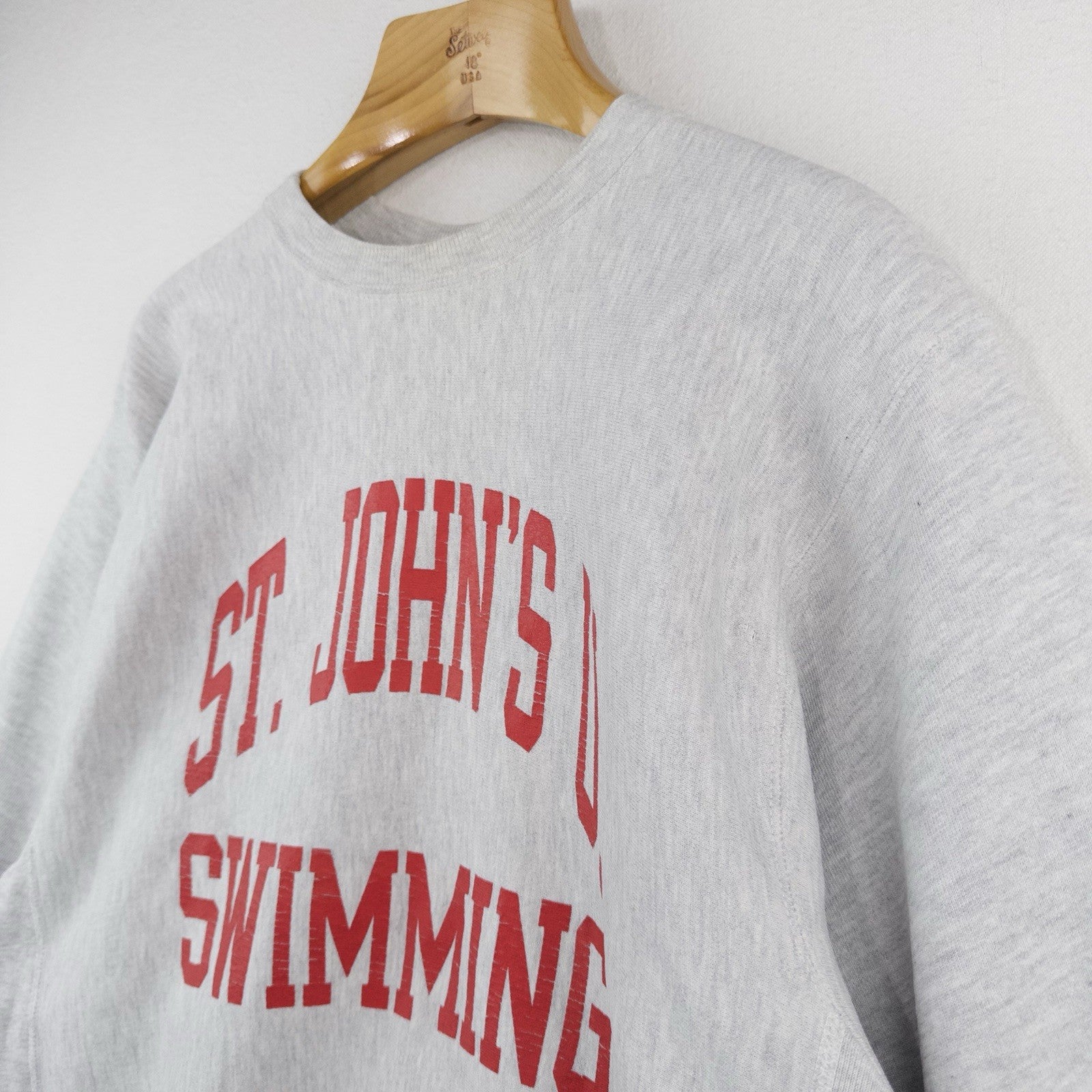 90’s Vtg Champion Reverse Weave St John’s University Swimming Sweatshirt Mens XL