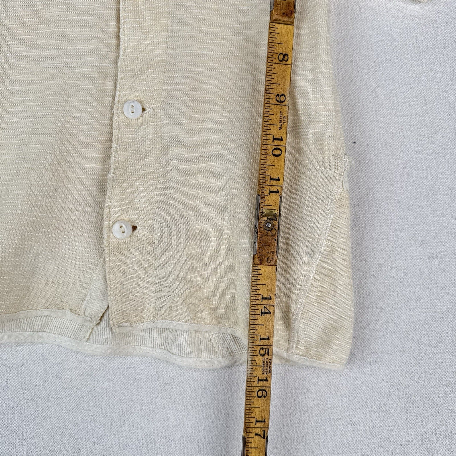 40’s Vtg Pilgrim Downy-Baks 3T-4T Button Up Short Sleeve Cream Undershirt *Read