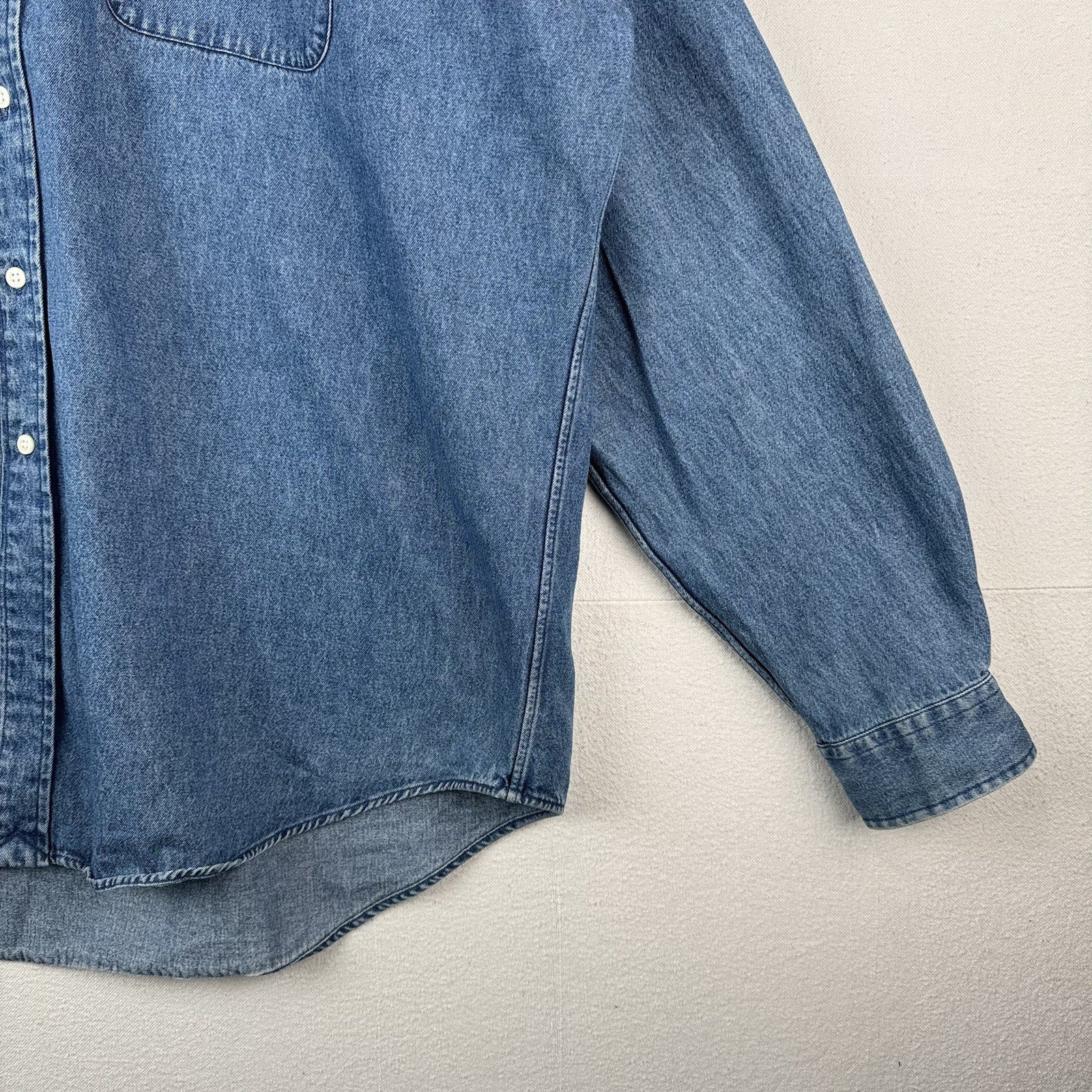 90’sVtg Ralph Lauren Heavy Denim Shirt Men's 2XL Classic Fit Pocket Button Down