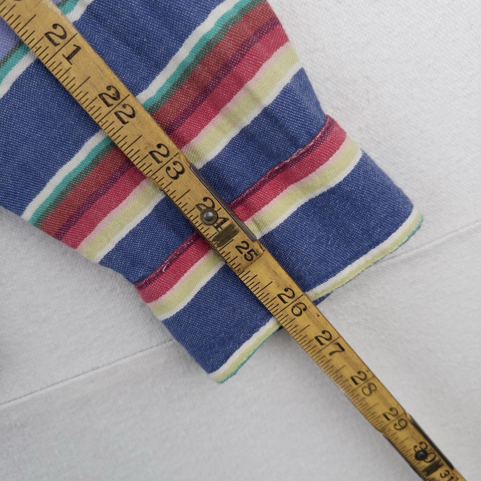 90’s Vtg CHAPS Ralph Lauren Blanket Stripe Print Button Up Shirt Men’s Large