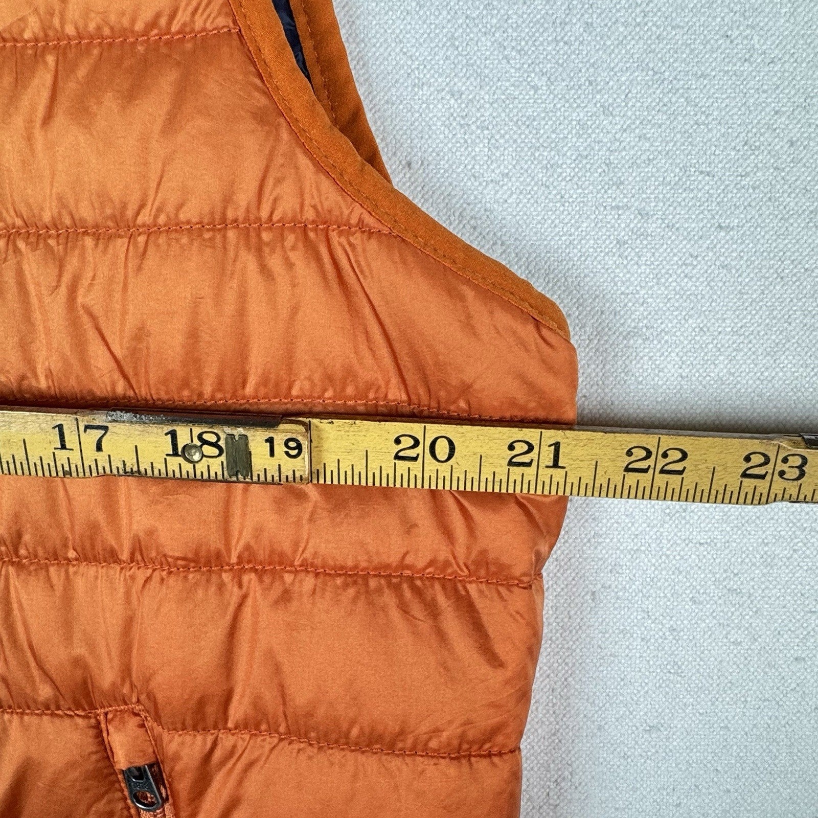 Brooks Brothers Thermore EVOdown Puffer Vest Mens L Orange Lightweight Packable