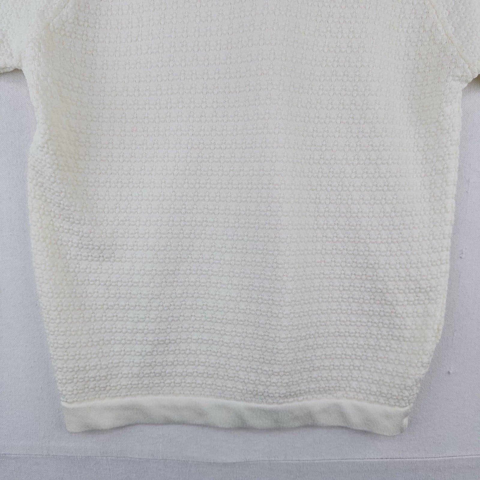 70’s Vtg Donegal Colesta Men’s M Cream Ivory Textured Polo Shirt Dagger Collar