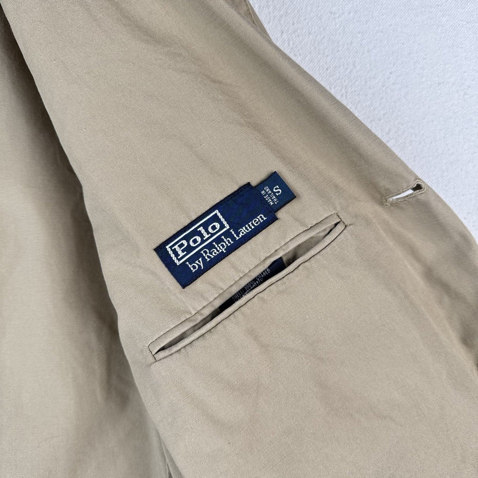 Polo Ralph Lauren Hand-Painted Men’s S Blazer Jacket Cotton Beige Unstructured