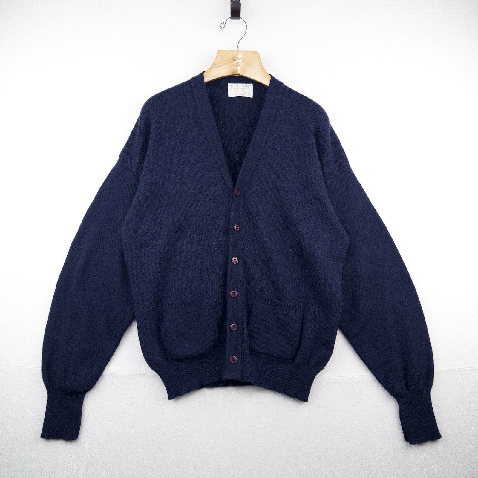 60’s Vintage Lord Jeff Men’s L Lambswool Cardigan Sweater Made In USA