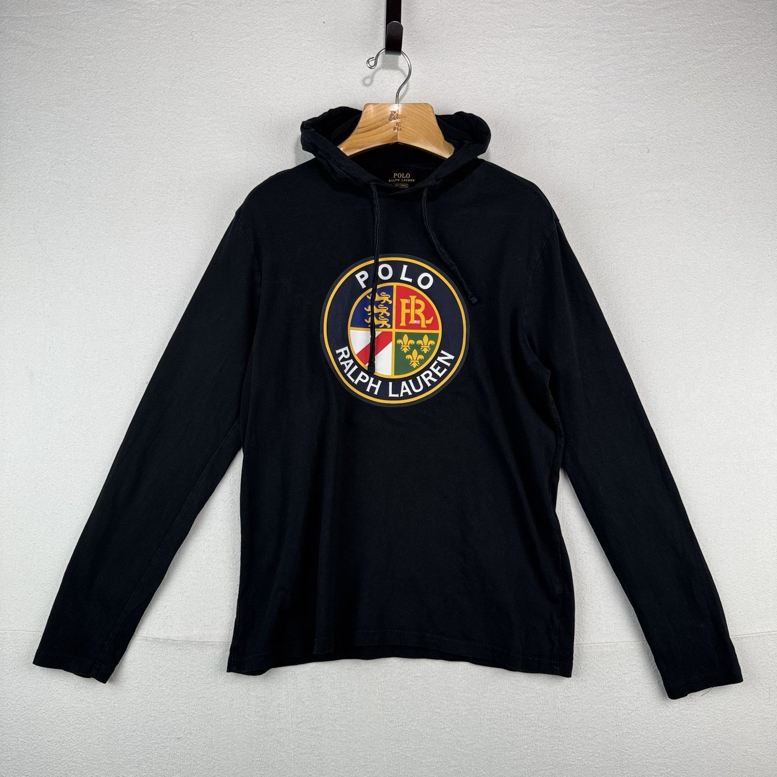 Polo Ralph Lauren Big Crest Lightweight Black Hoodie Men’s M Classic Fit *Read