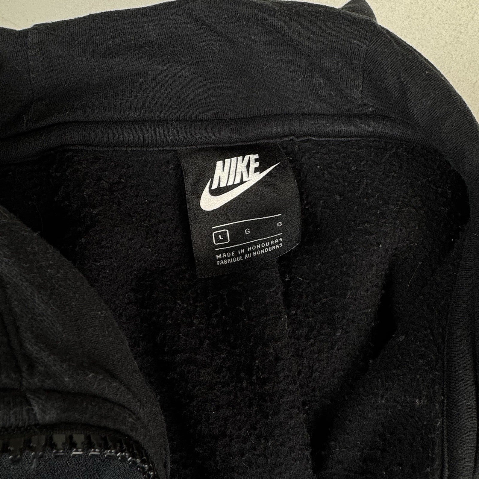 Nike Black Sportswear Club Fleece Men's Full-Zip Hoodie Large