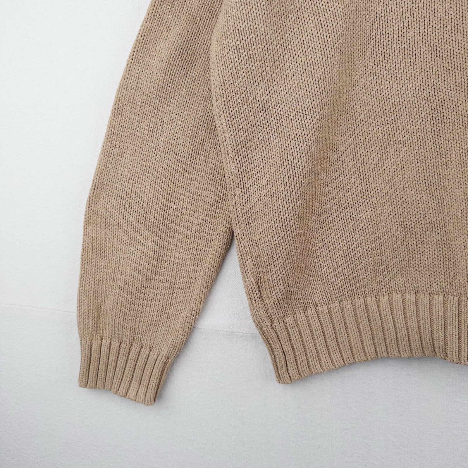 90’s Vintage Polo Ralph Lauren Knit Sweater Mens 2XL Camel Brown Cotton Crewneck