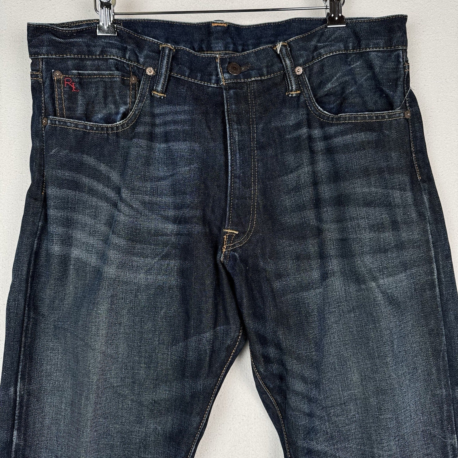 Polo Ralph Lauren 018 Jeans Mens 36x30 Slim Straight Dark Rinse Denim