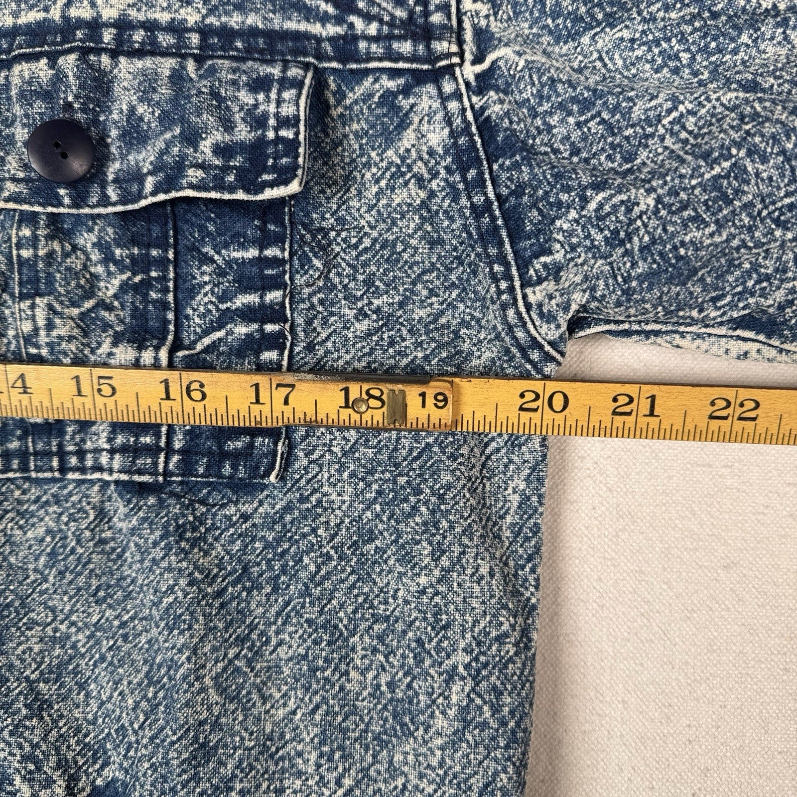 Vintage 80’s Chai Denim Jacket Unisex Medium Acid Wash Quilted Shoulders Straps