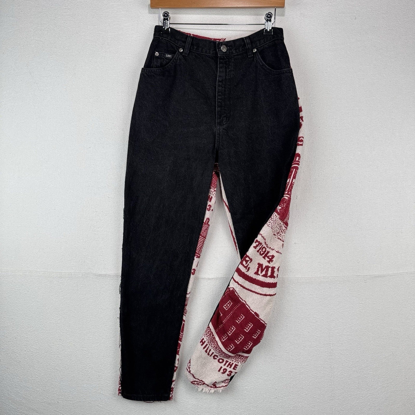 90’s Vtg Custom Lee Women 14P 28x27 High Waisted Black & Tapestry Jeans Made USA