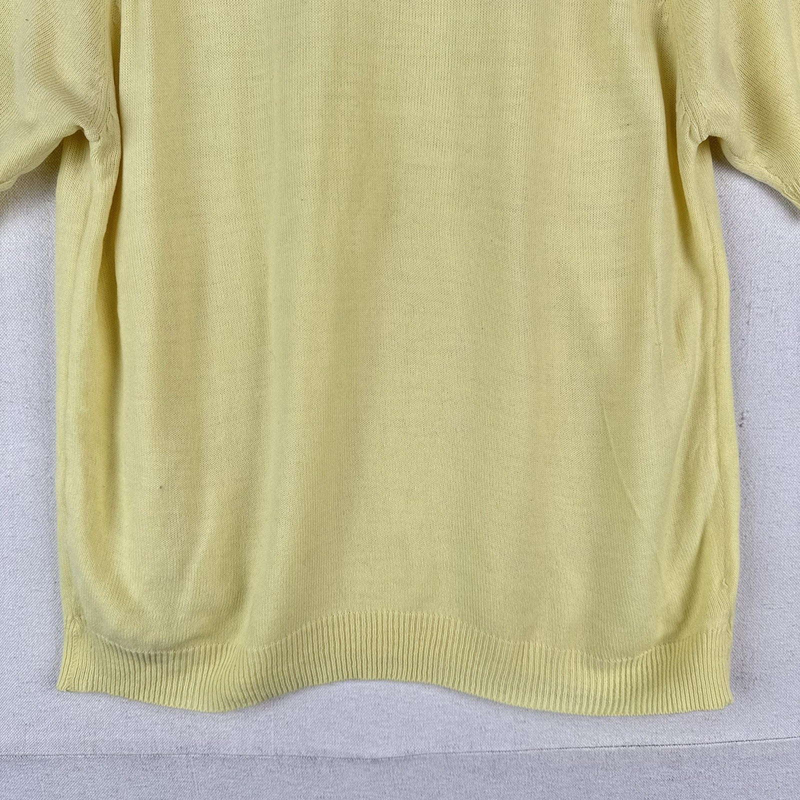 60’s Vtg Penney Town Craft S/S Yellow Knit Sweater Tee Acrylic Medium (38)