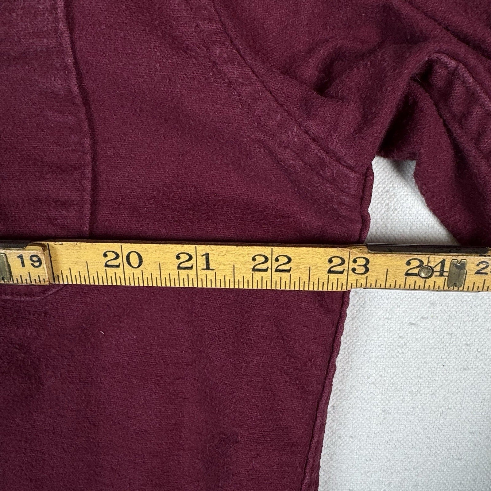 Vintage Eddie Bauer Men’s Large Burgundy Red Heavy Flannel Chamois Made USA