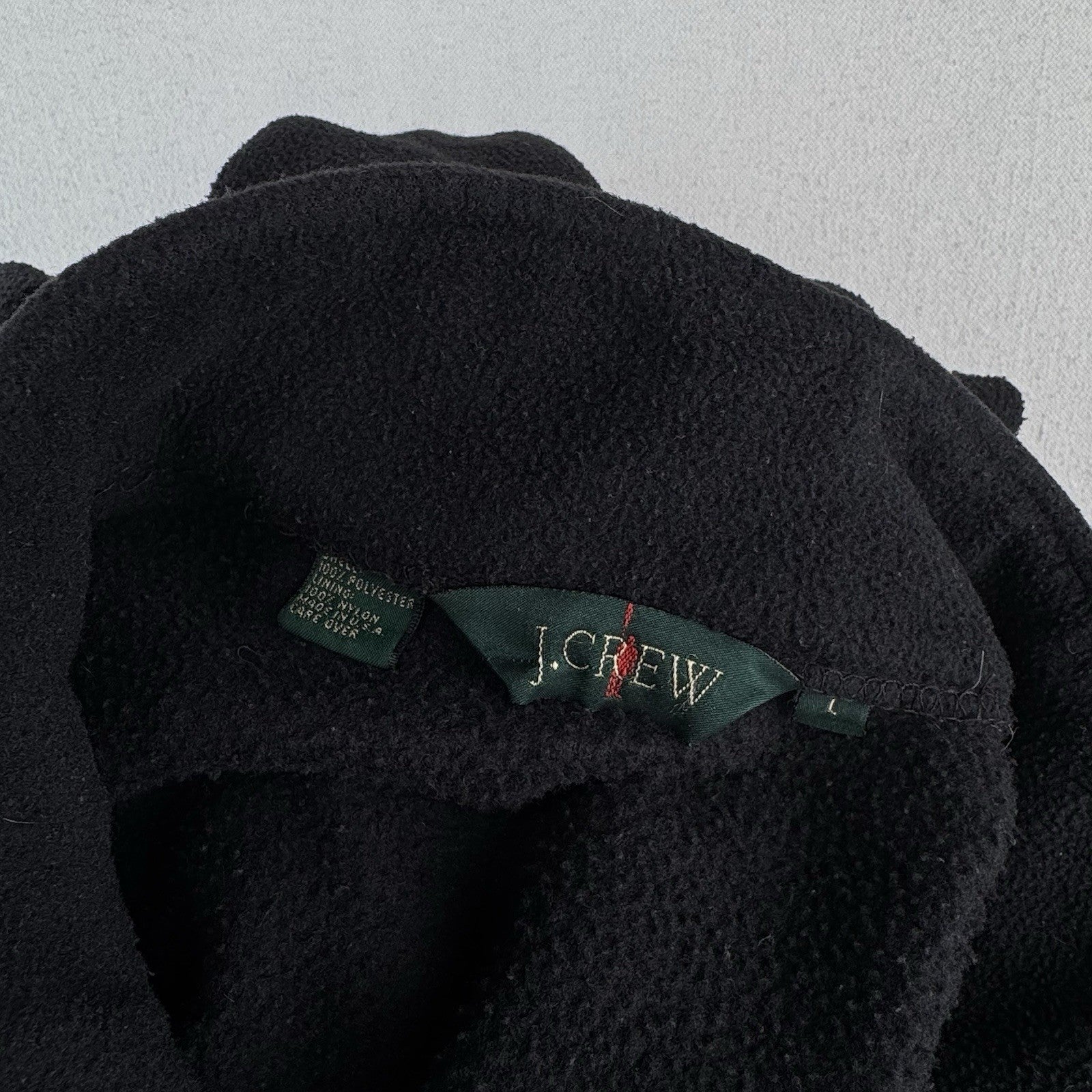 90’s Vtg J. Crew Oarsman Black Fleece Pullover 1/4 Zip Men’s Large Made in USA