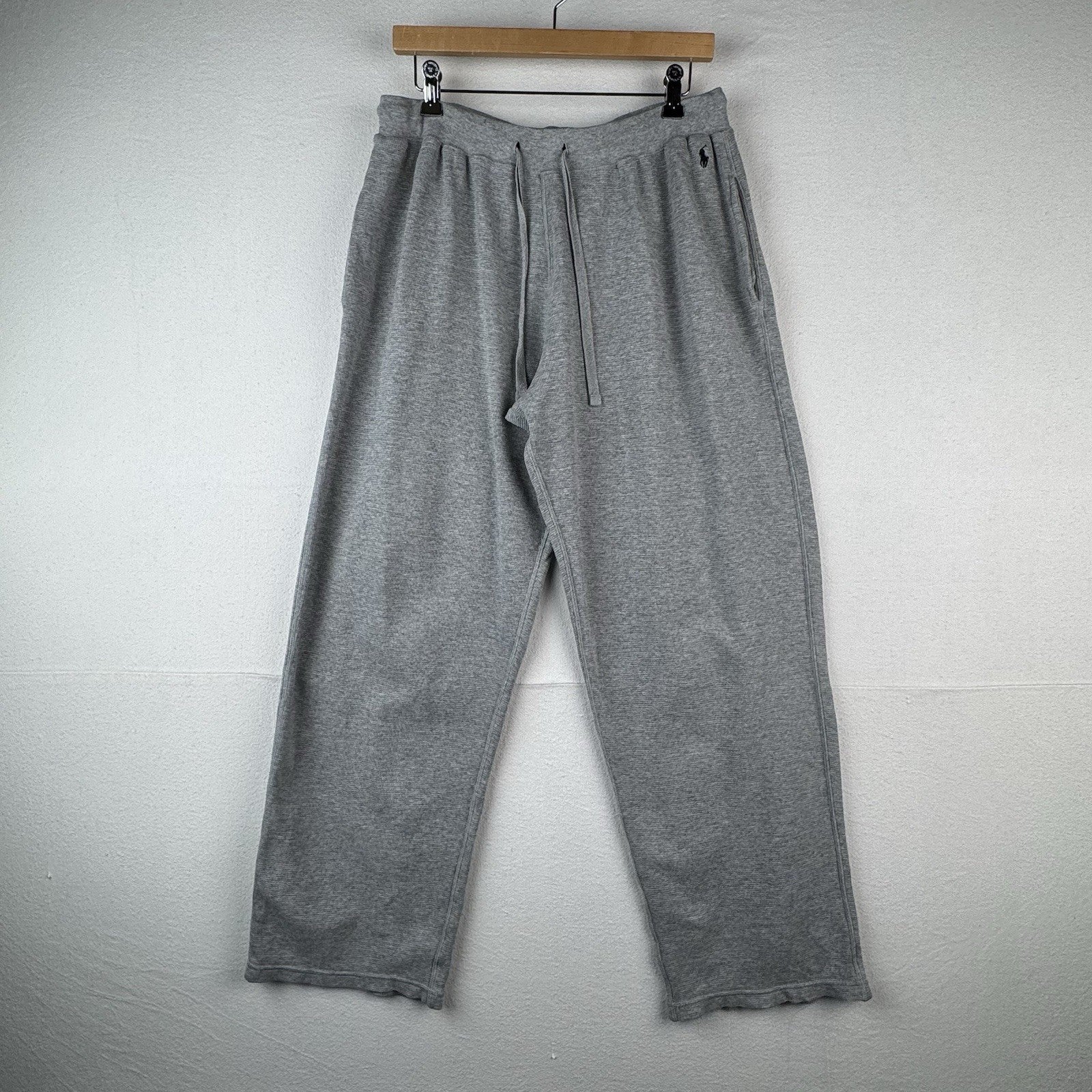 Polo Ralph Lauren Pajama Pants Mens Large Gray Thermal Waffle Knit Sleepwear
