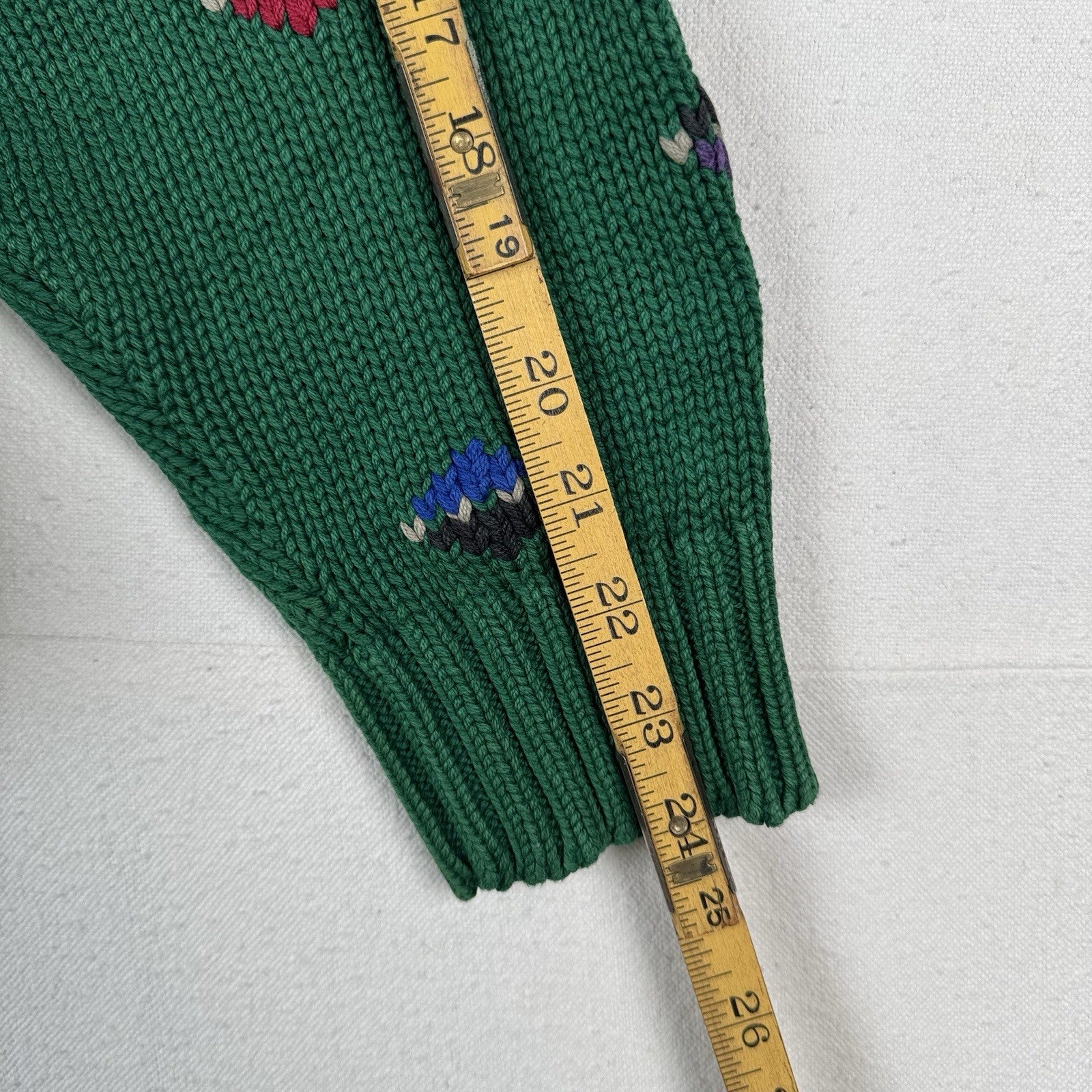 80’s 90’s Vintage Eddie Bauer Men’s L  Knit Sweater Green  Made In England