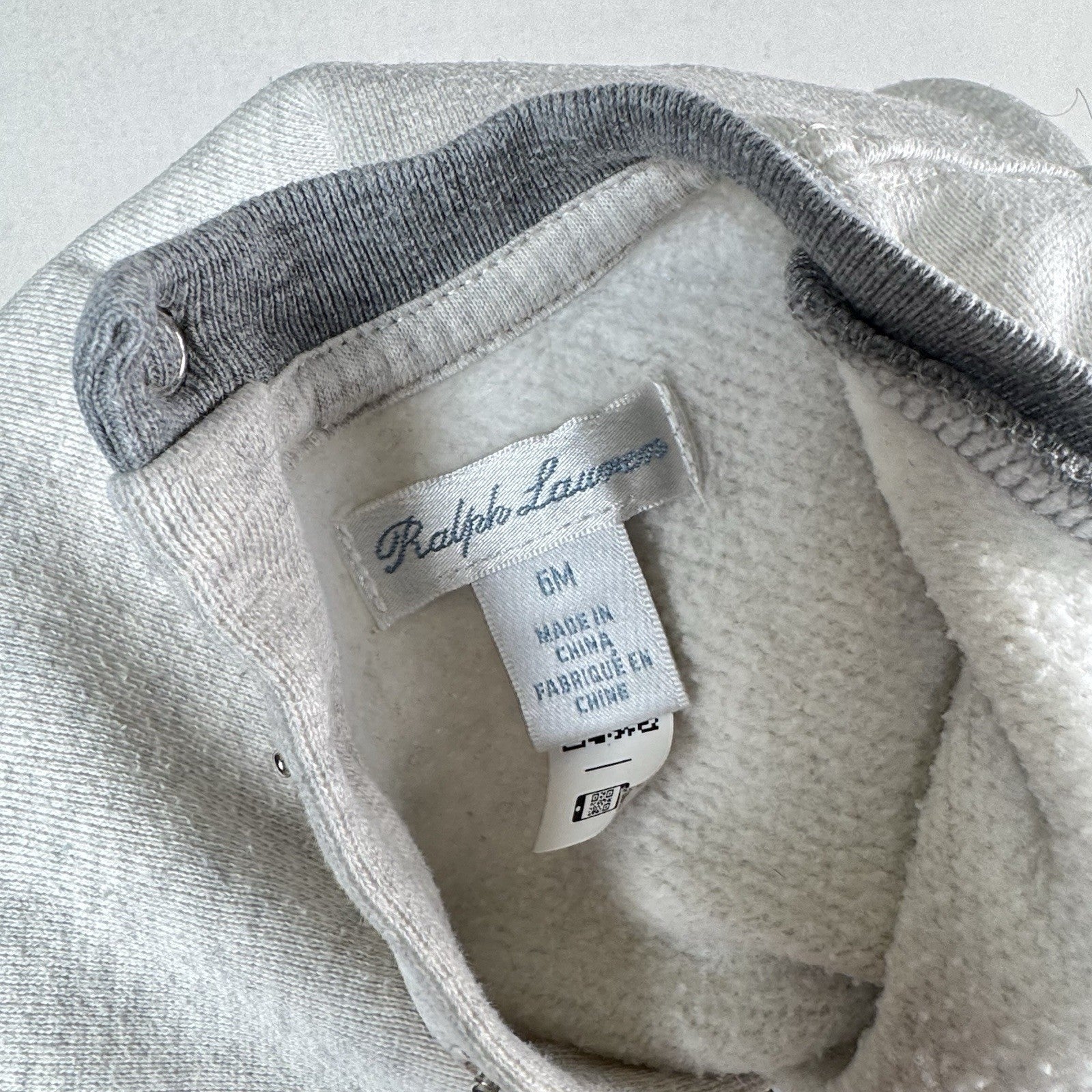 Polo Ralph Lauren Backpack Bear Long Sleeve Gray One Piece Baby Romper 6 Months