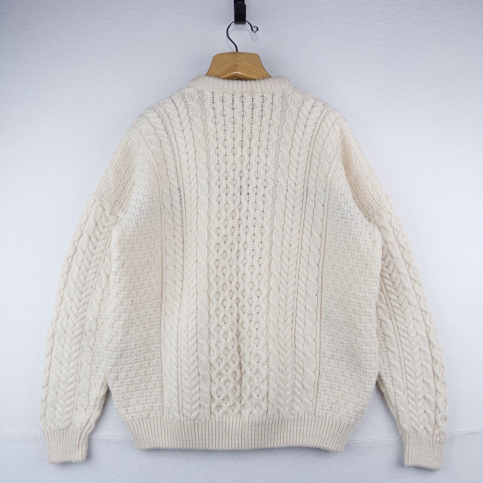 Official Guinness Aran Cable Knit Wool Fisherman Sweater Men's 2XL Made Ireland