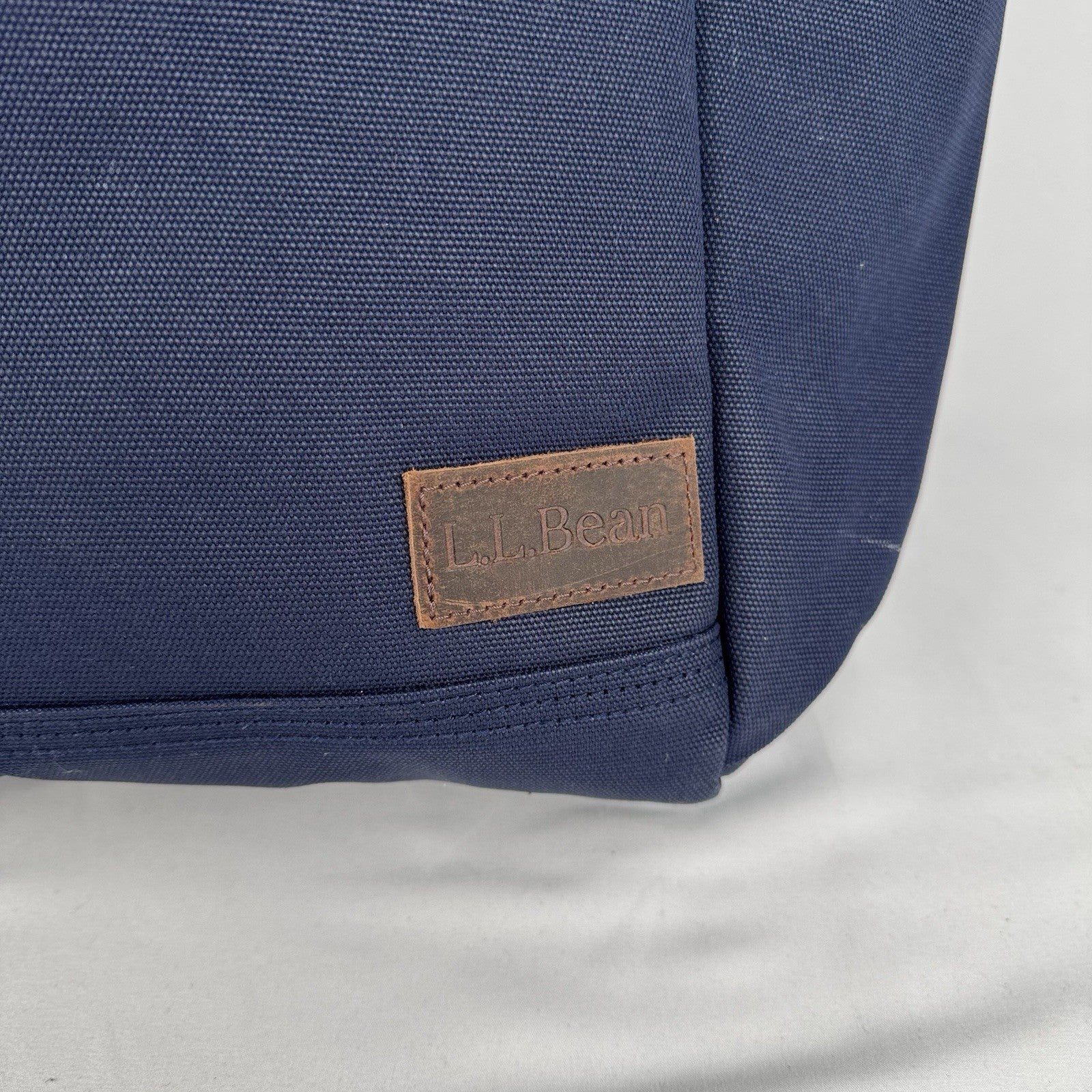 L.L.Bean Stonington Daily Commuter Travel Work Bag Navy Blue Canvas 17”