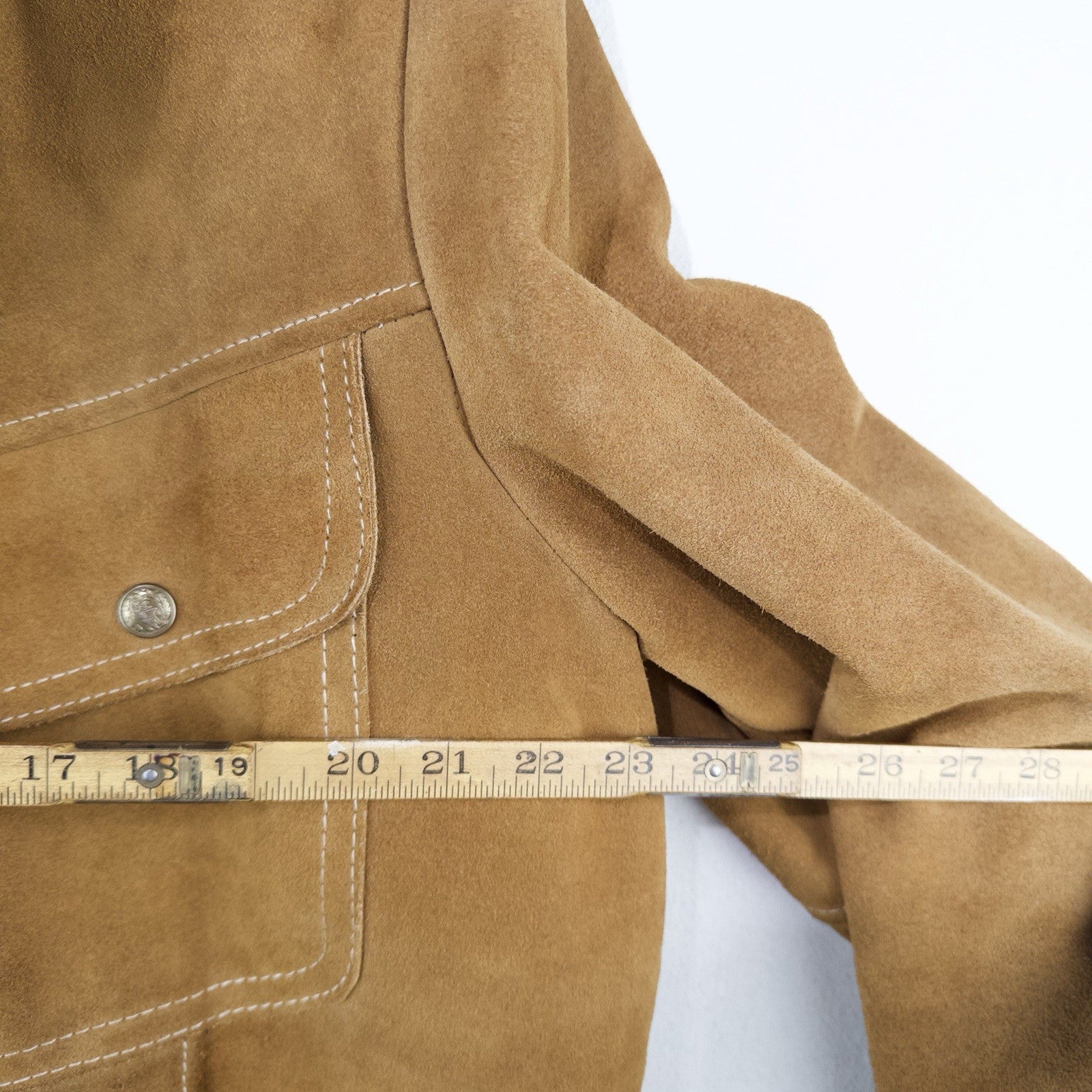 70’s Vtg Towncraft Shearling Suede Jacket Men’s Western Ranch Sheepskin 46R USA