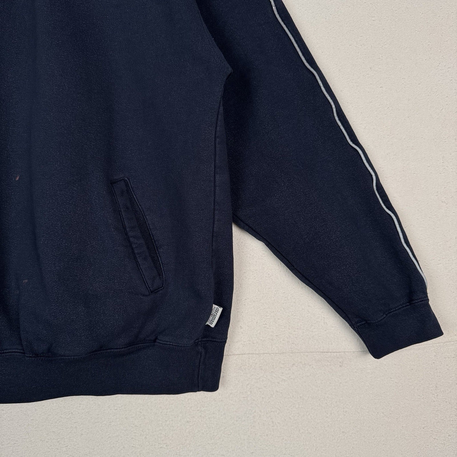 Vintage US Air Force Blue Quarter Zip Oarsman Sweatshirt Men’s Large Reflective