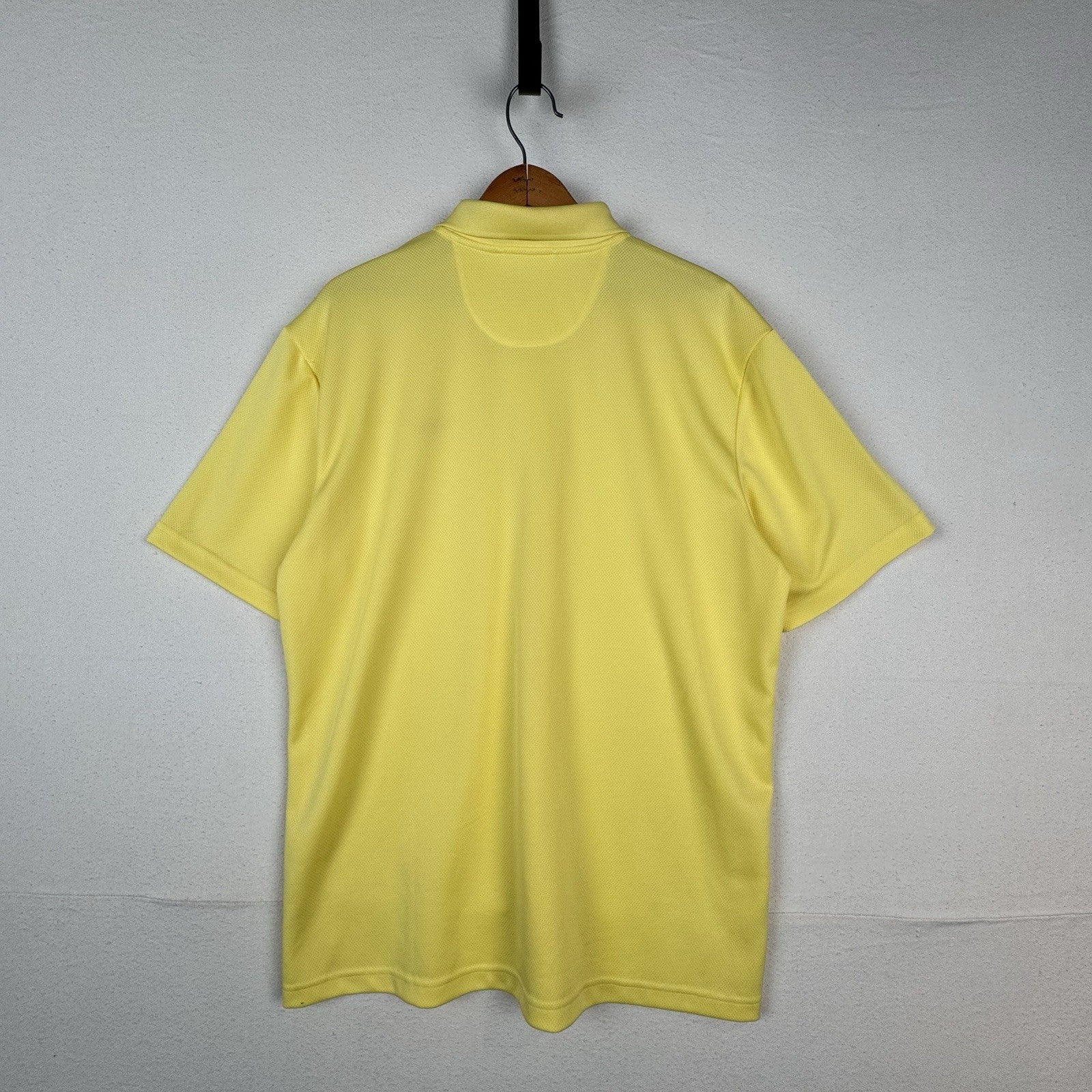 Chaps 78 Golf Polo Shirt Mens Size L Stay Dry Short Sleeve Yellow Waffle Mesh