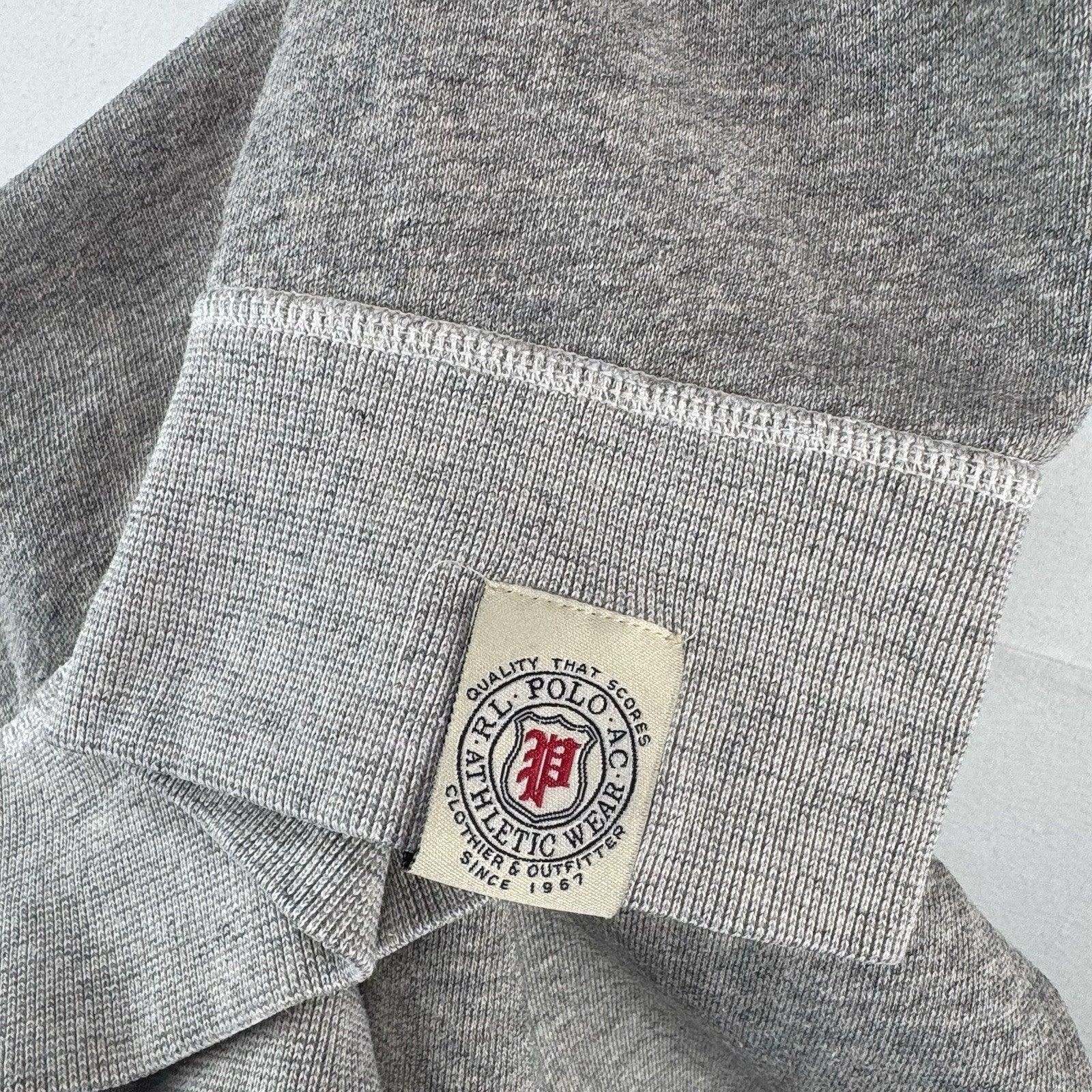 Polo Ralph Lauren Double V Men’s Large Marled Grey Sweatshirt Core Crewneck