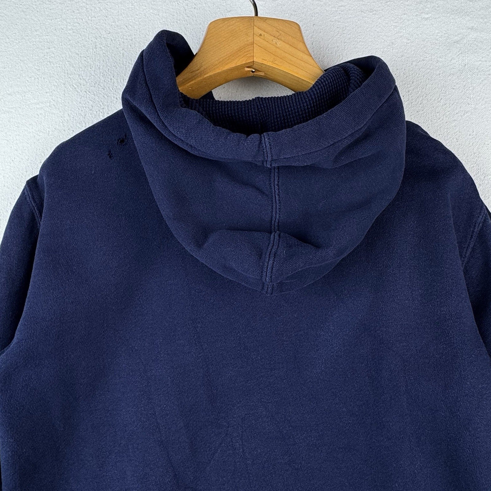Vintage Polo Ralph Lauren Men’s Small Hoodie 1/4 Zip English Logo Blue *Read
