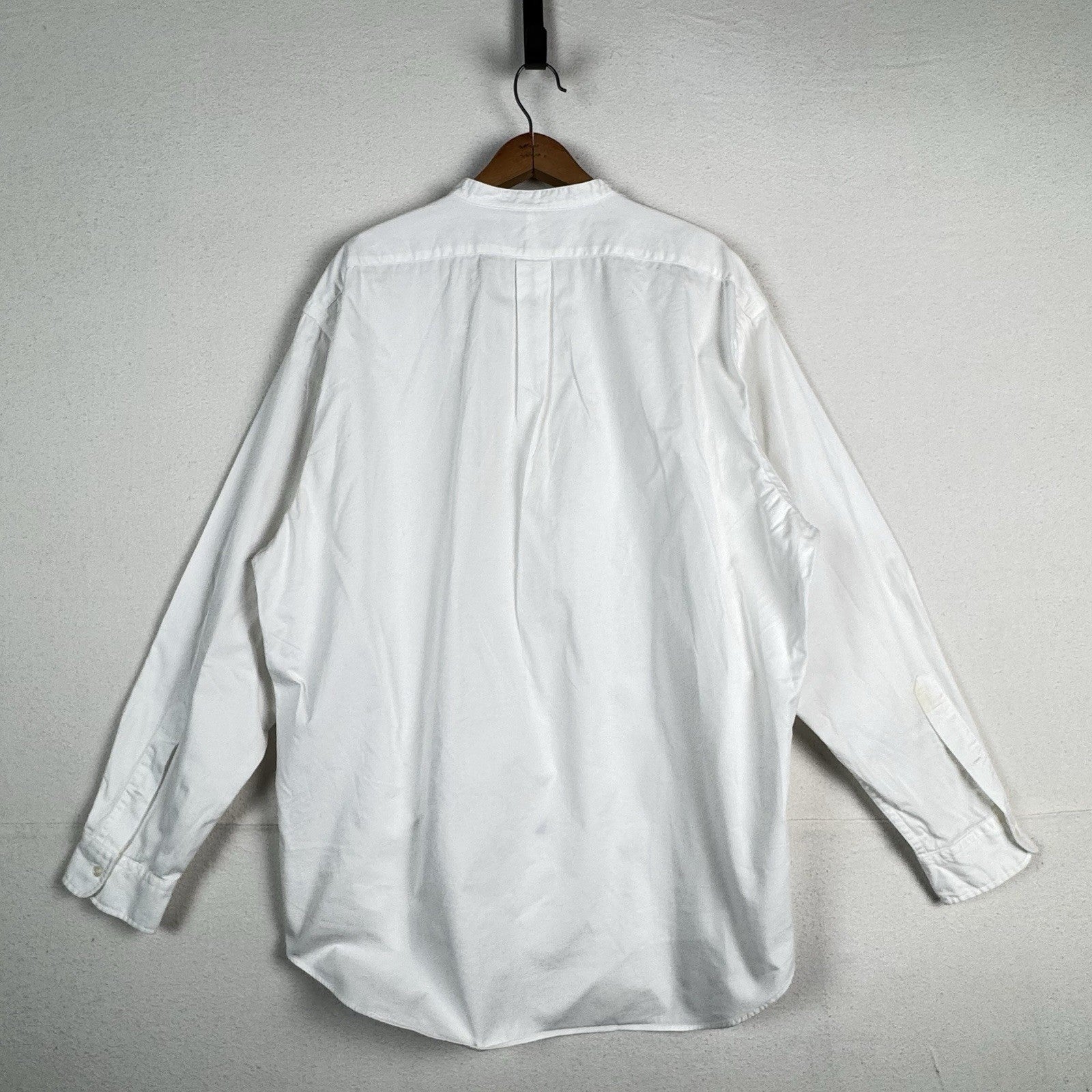 Vtg Polo Ralph Lauren Postboy Shirt Men’s XL White Cotton Band Collar Old Money