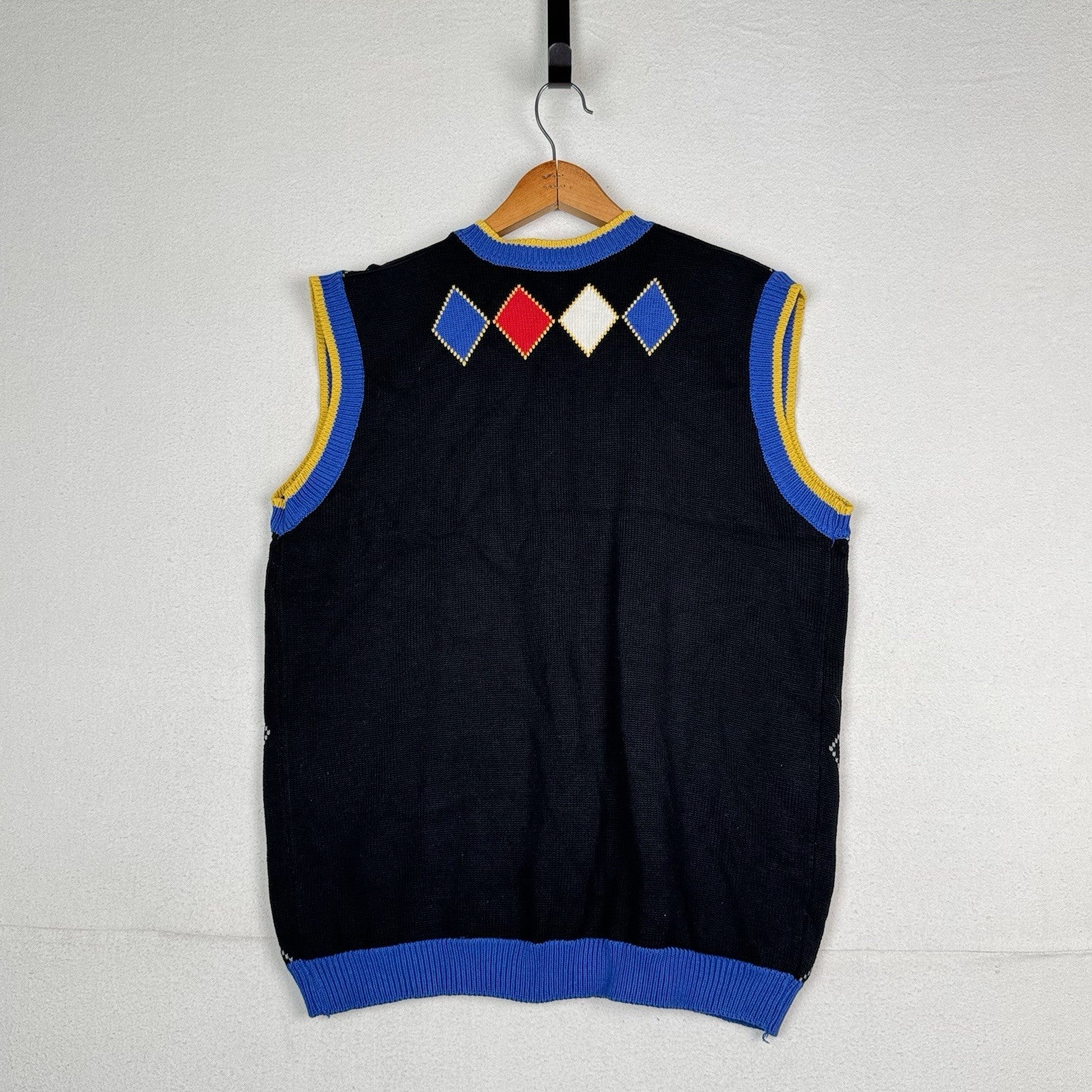 Vintage Fubu Argyle Sweater Vest Black Mens’s Size Large