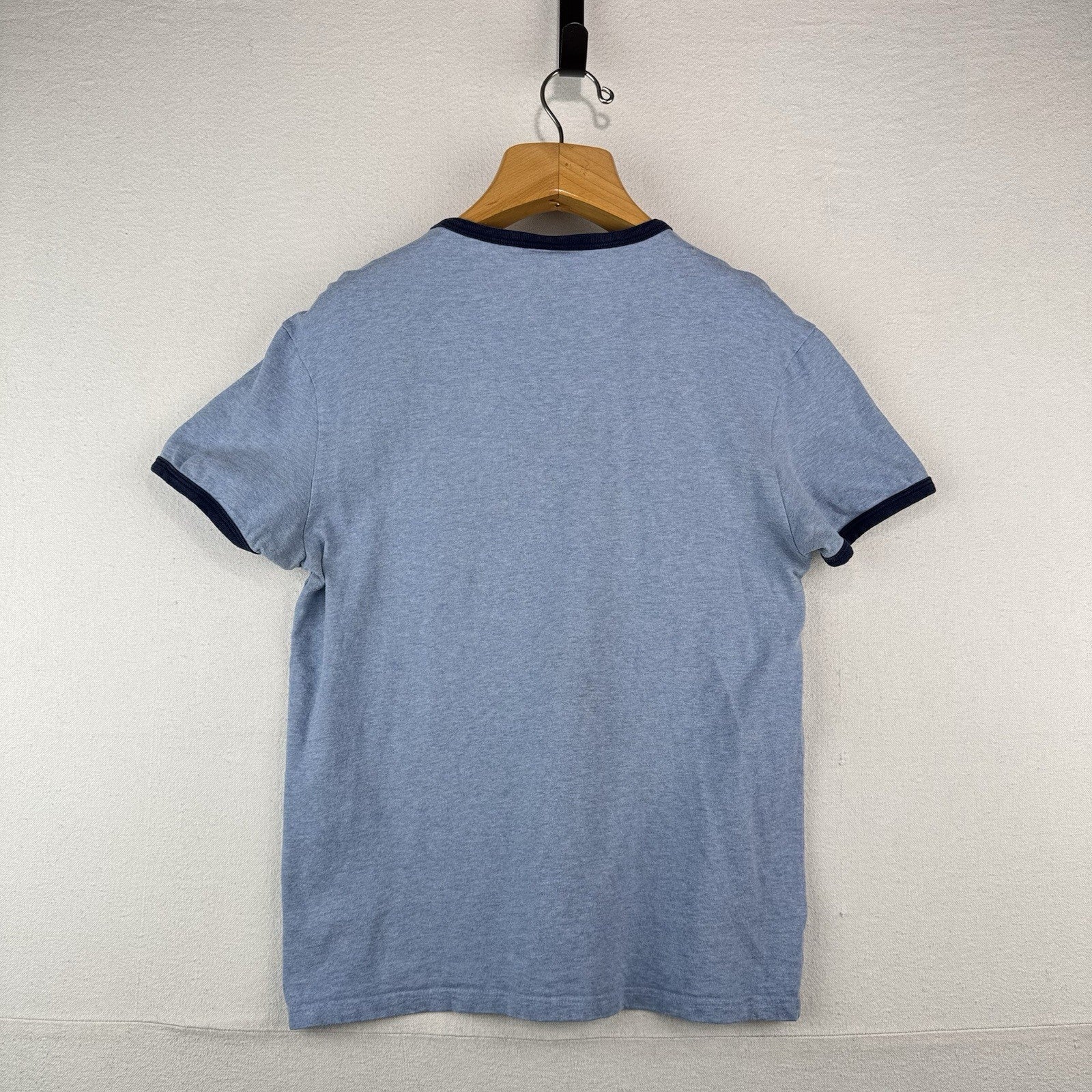 Vtg Polo Ralph Lauren Marled Powder Blue Ringer TShirt Mens Small *Distressed