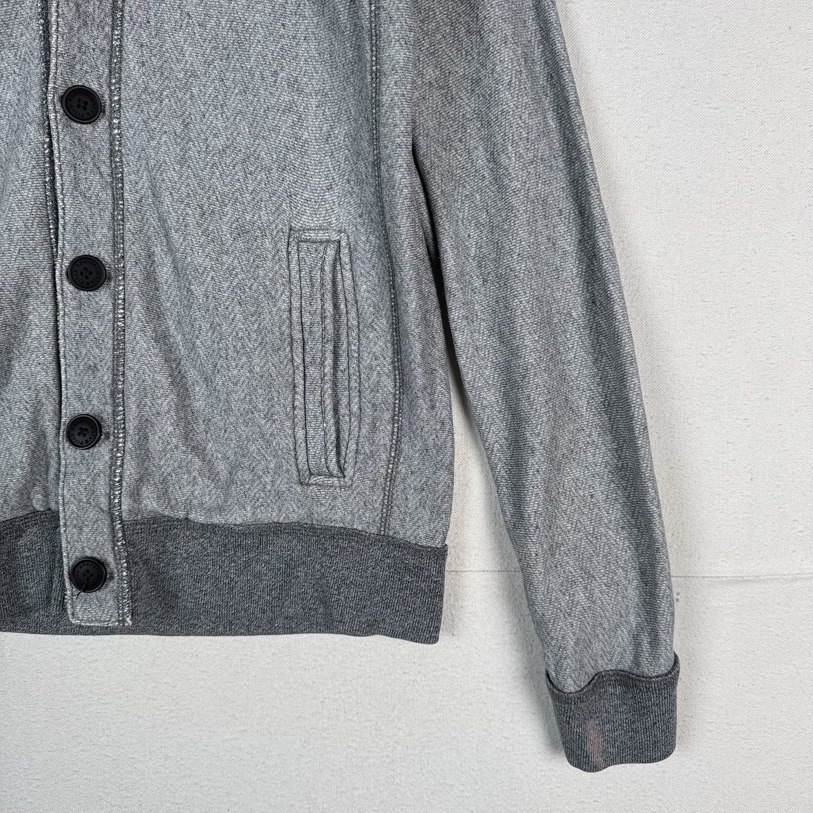 Abercrombie & Fitch Men’s M Gray Shawl Collar Cardigan Sweater Grandpa Style