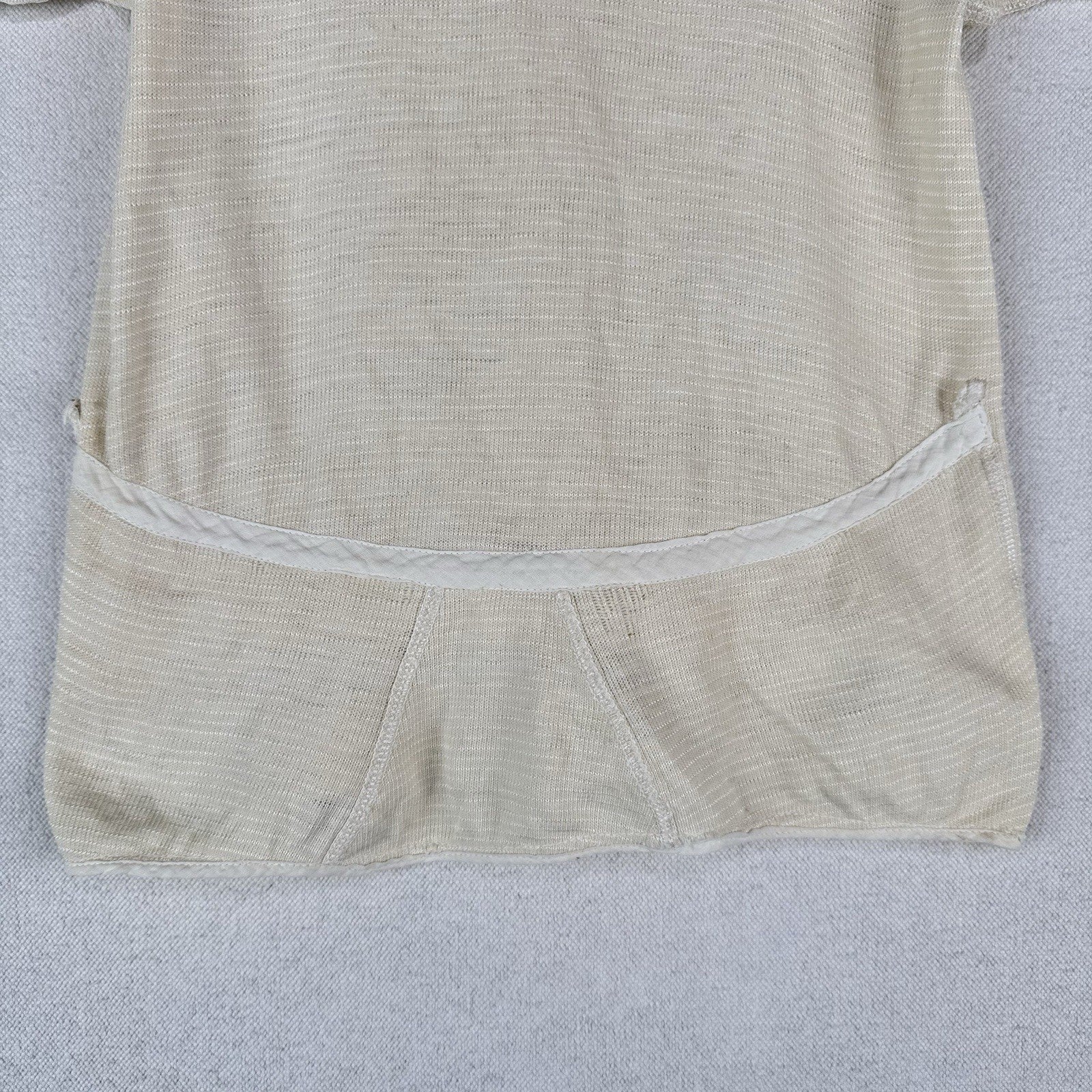 40’s Vtg Pilgrim Downy-Baks 3T-4T Button Up Short Sleeve Cream Undershirt *Read