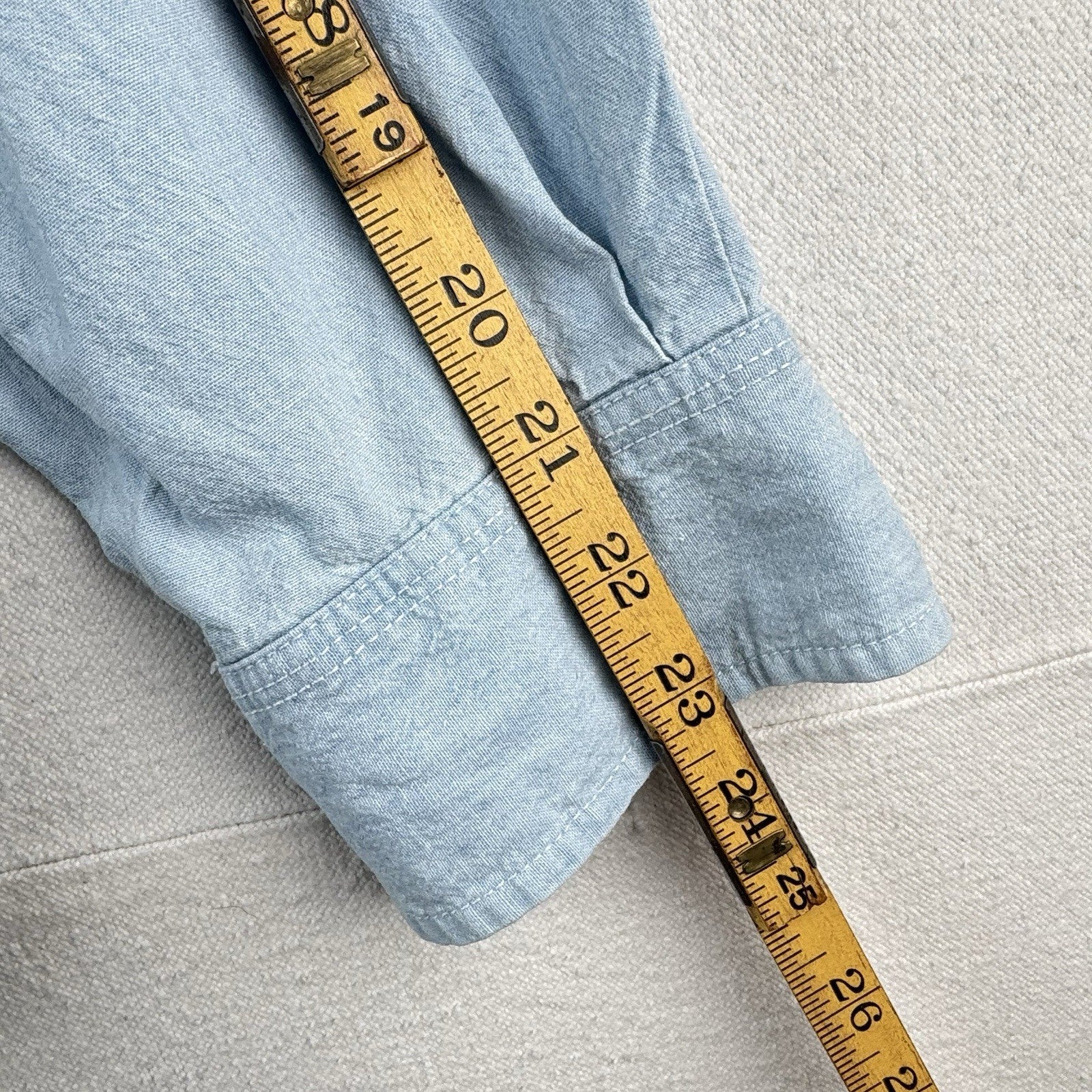 Lauren Ralph Lauren Women's 2X Blue Chambray Button Down Shirt 100% Cotton