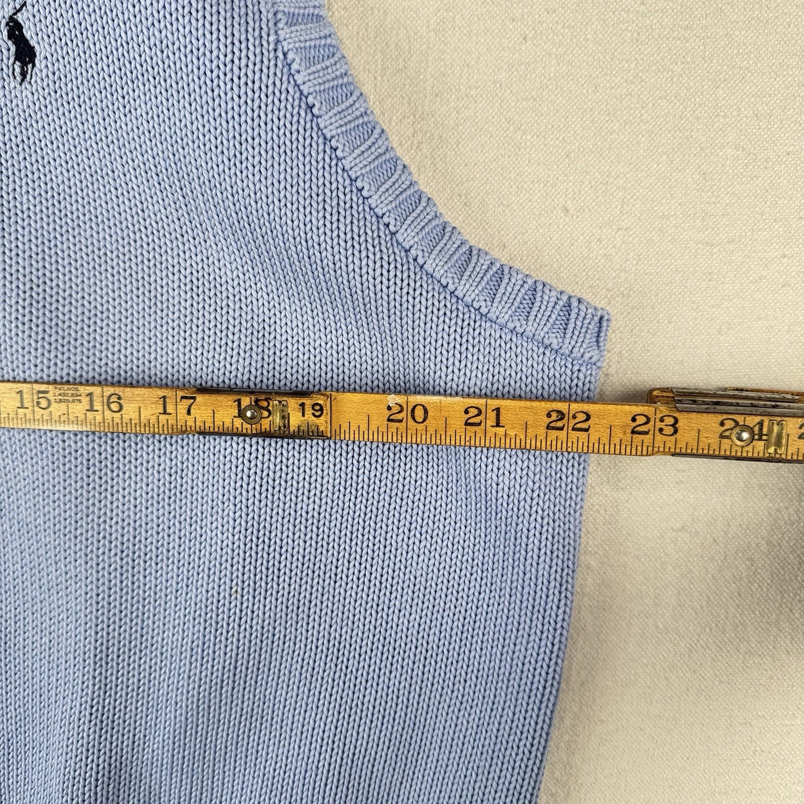 90's Vtg Polo Ralph Lauren Sweater Vest Mens XL  Light Blue V-Neck *Read