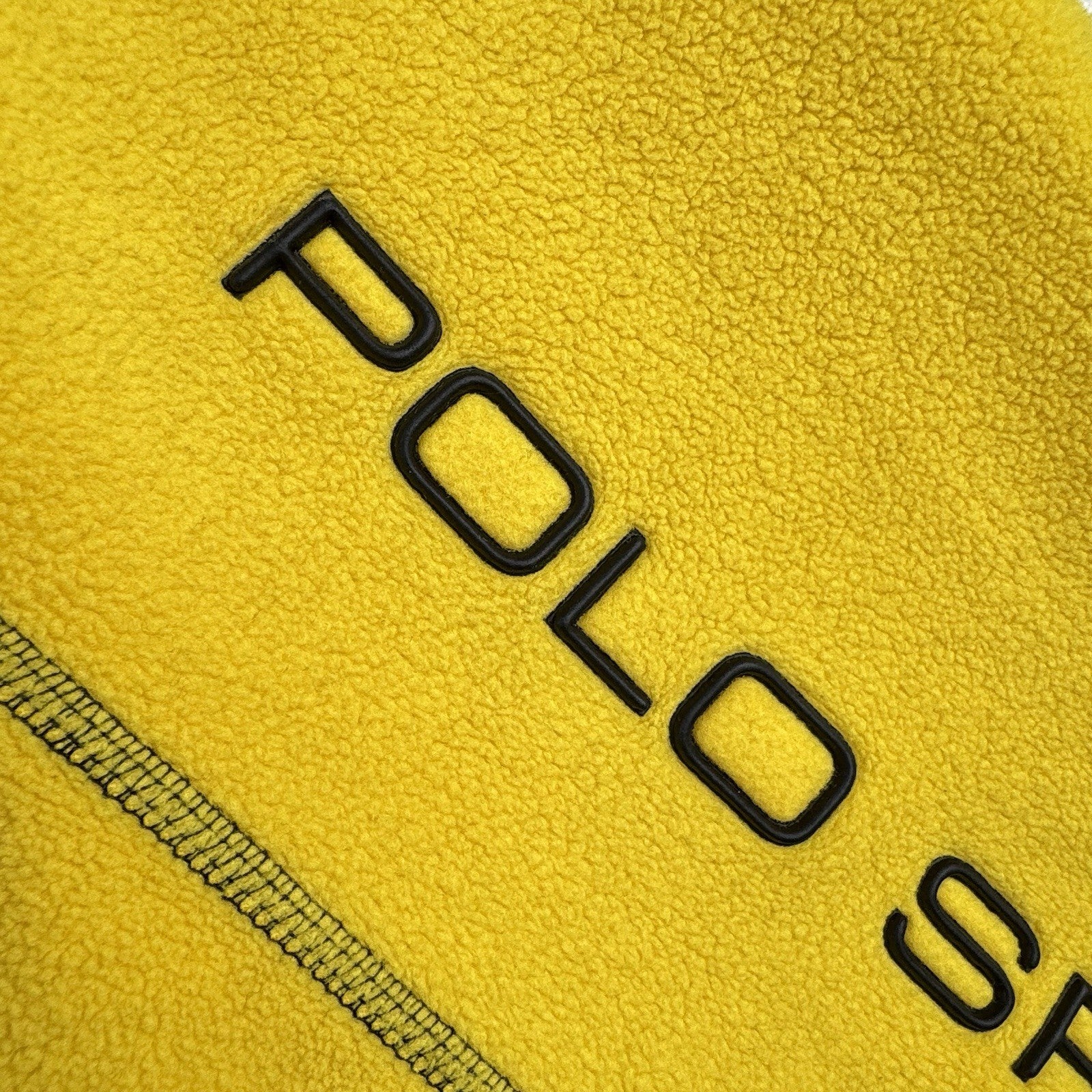 90’s Vtg Polo Sport Ralph Lauren Yellow Fleece Full Zip Jacket Mens XL Hood